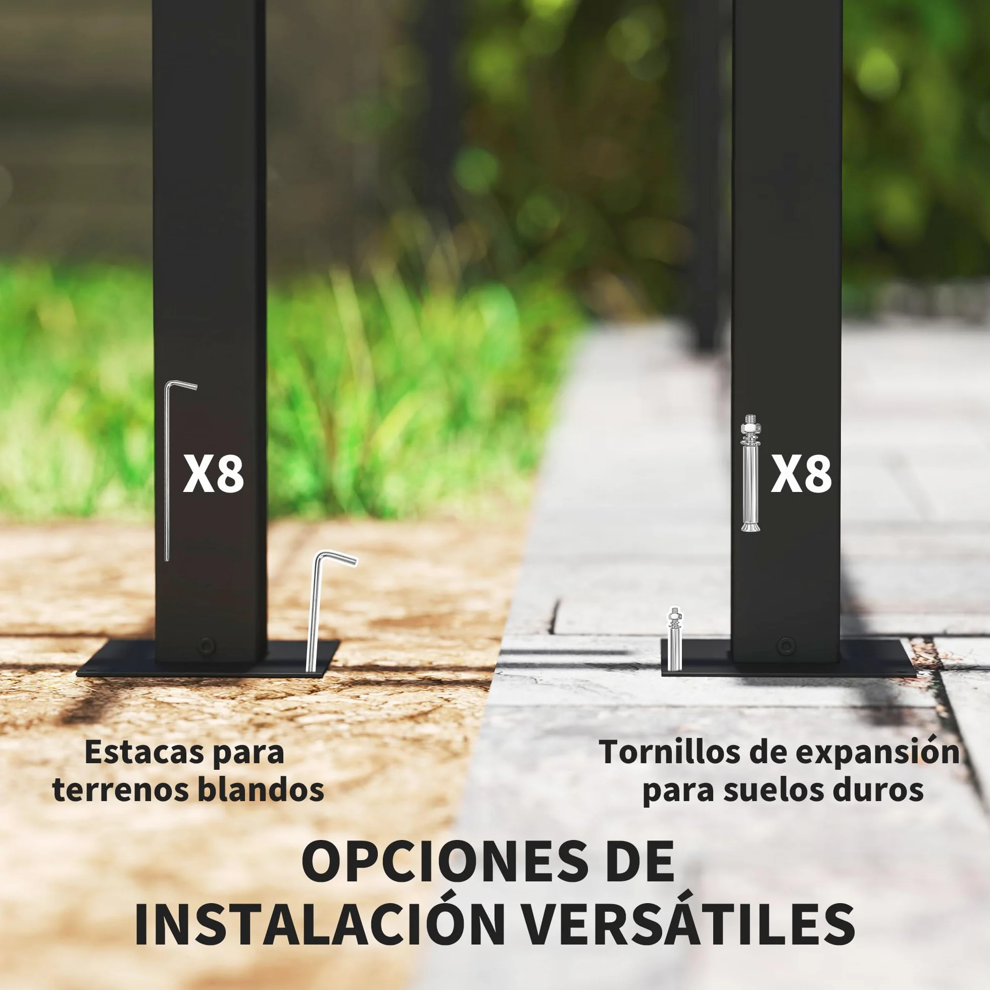 Outsunny Pérgola de Aluminio 4x3 m con Techo Retráctil y Paredes Laterales Anti-UV Resistente al Agua para Jardín