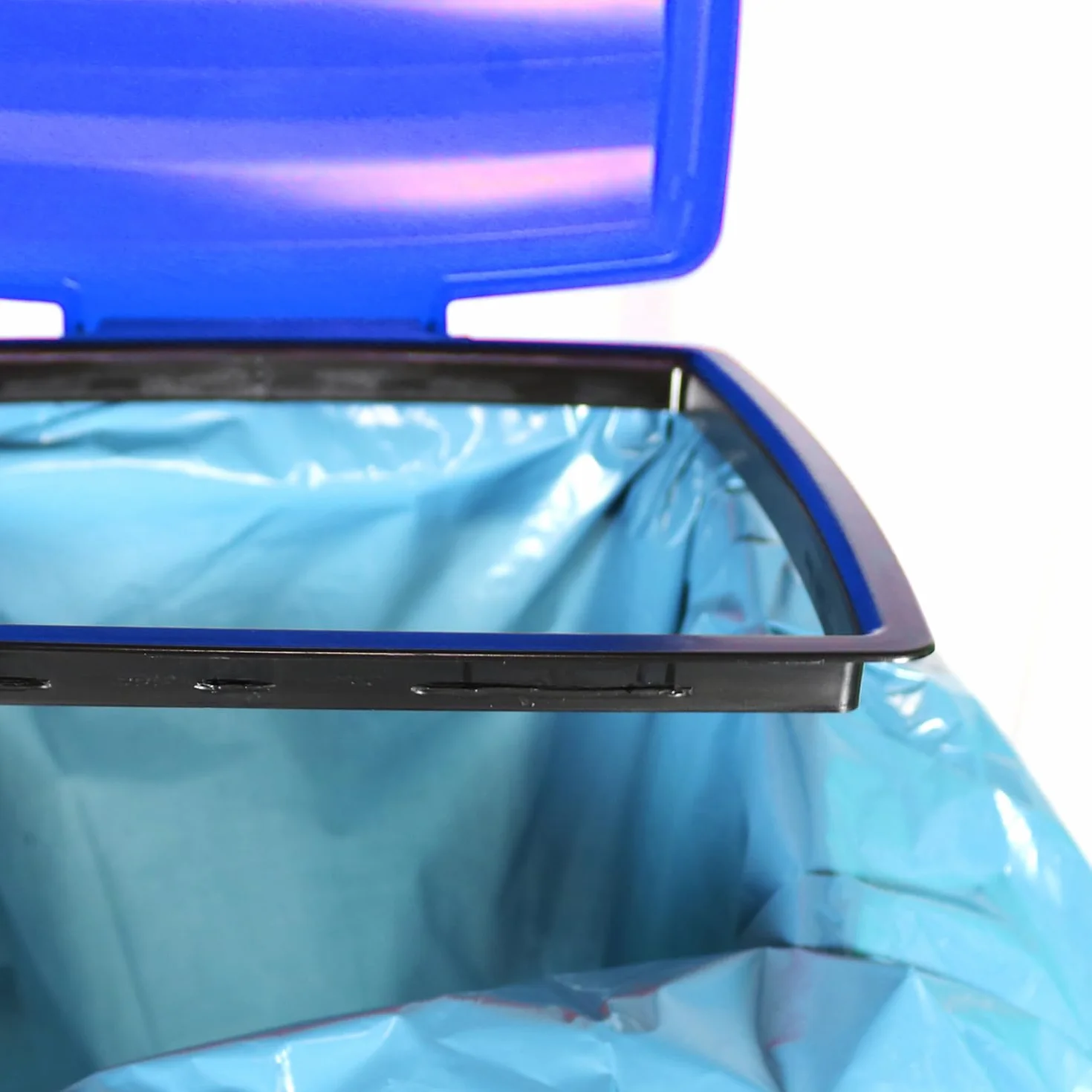 com-four® 3X Soportes para Bolsas de Basura con Tapa - 3 Alturas - Amarillo (3X - Azul)