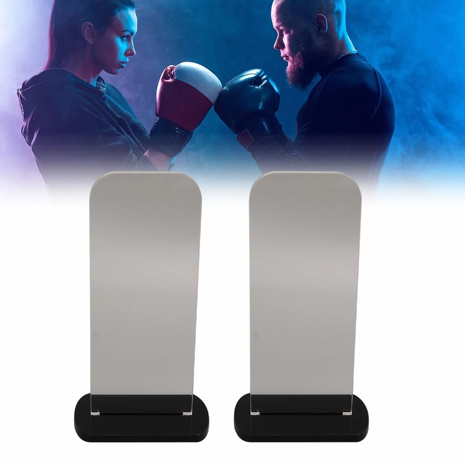 Soporte para Guantes de Boxeo Acrílico Vertical, Exhibición de Guantes de Boxeo Negro
