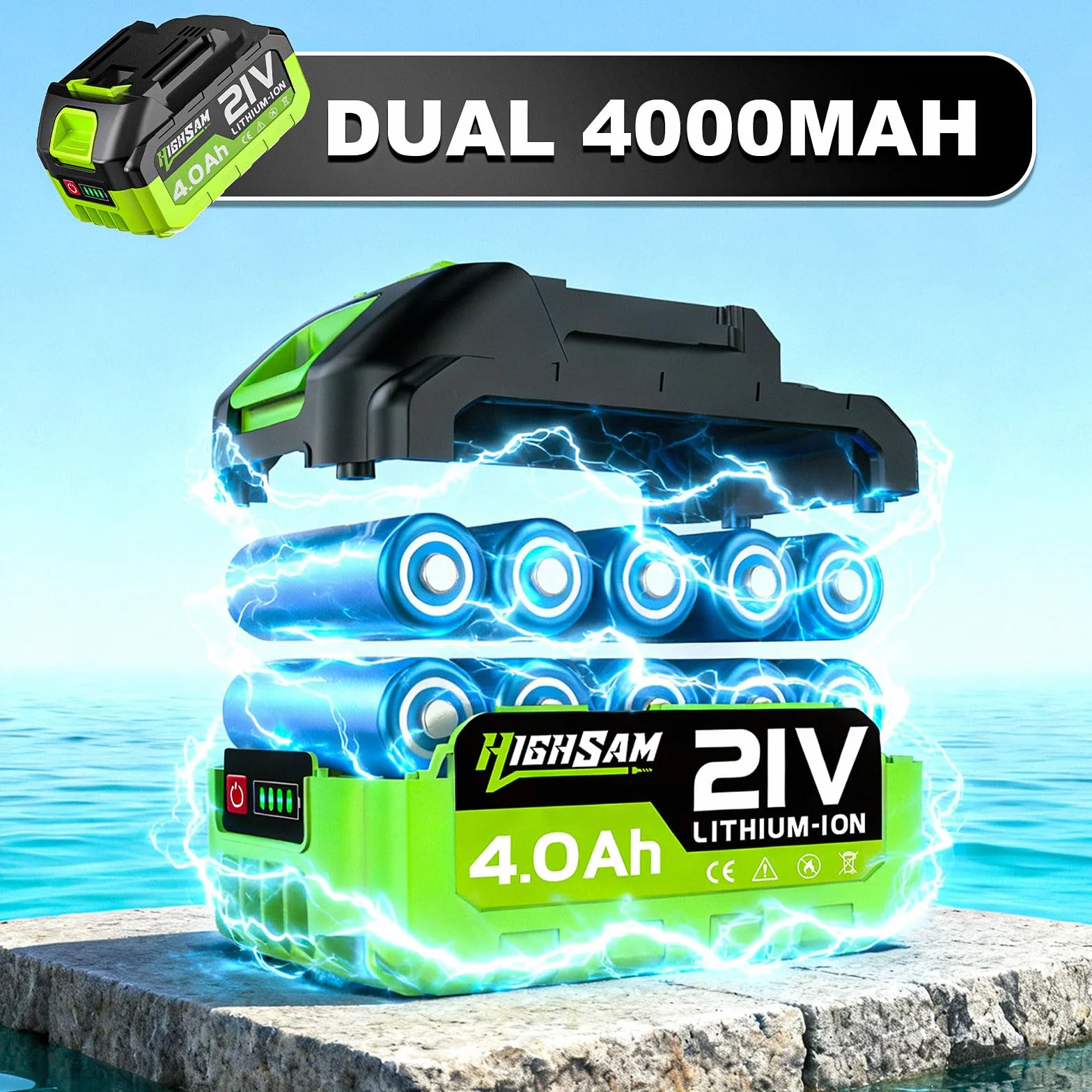 Hidrolimpiadora de Alta Presión Motor Sin Escobillas 3000W 135Bar 20L/Min con 2 Baterías 4.0Ah
