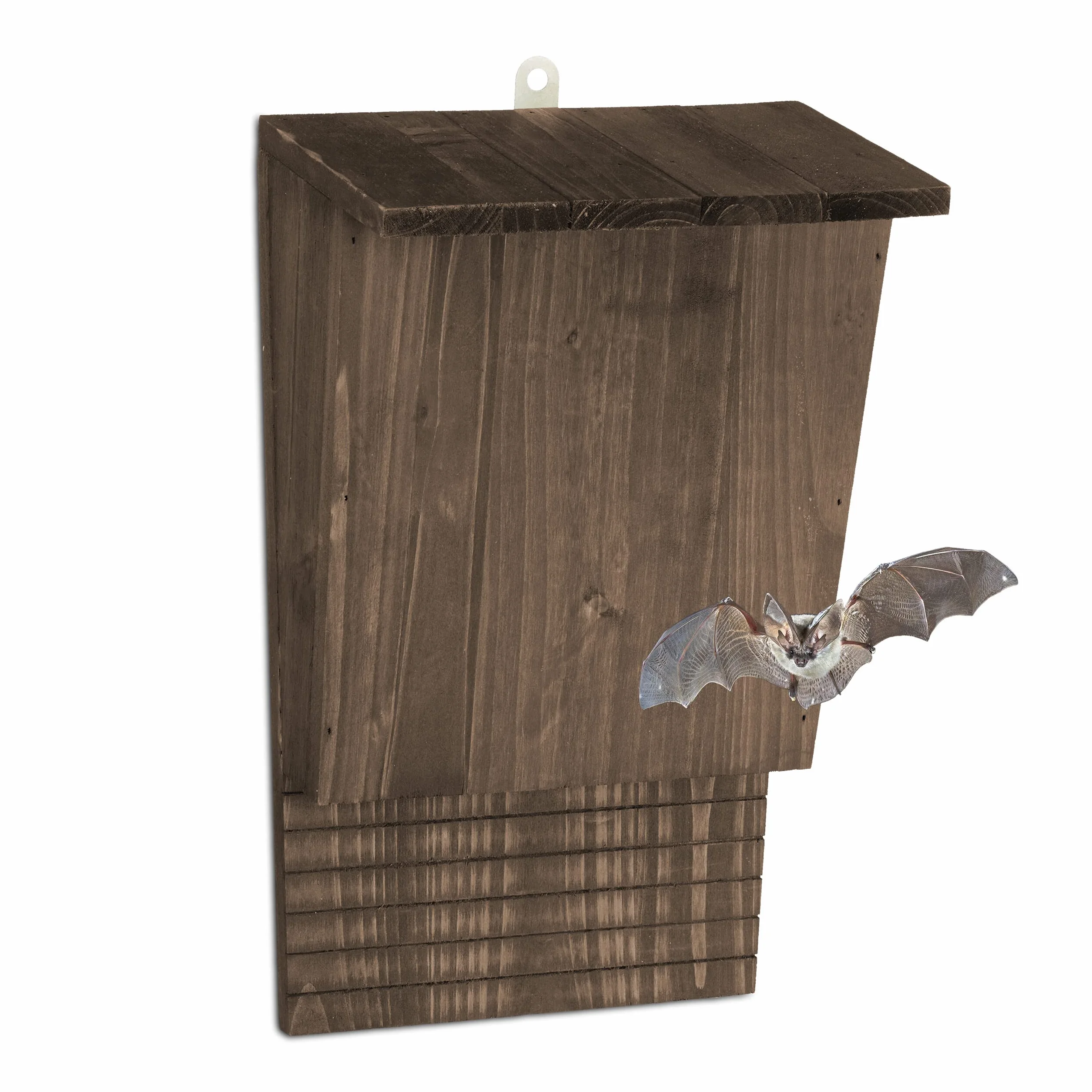 Relaxdays Casa para Murciélagos, Refugio Grande, Madera, 37x22x12,5 cm, Caseta con Entrada Estrecha, Inclinada, Marrón