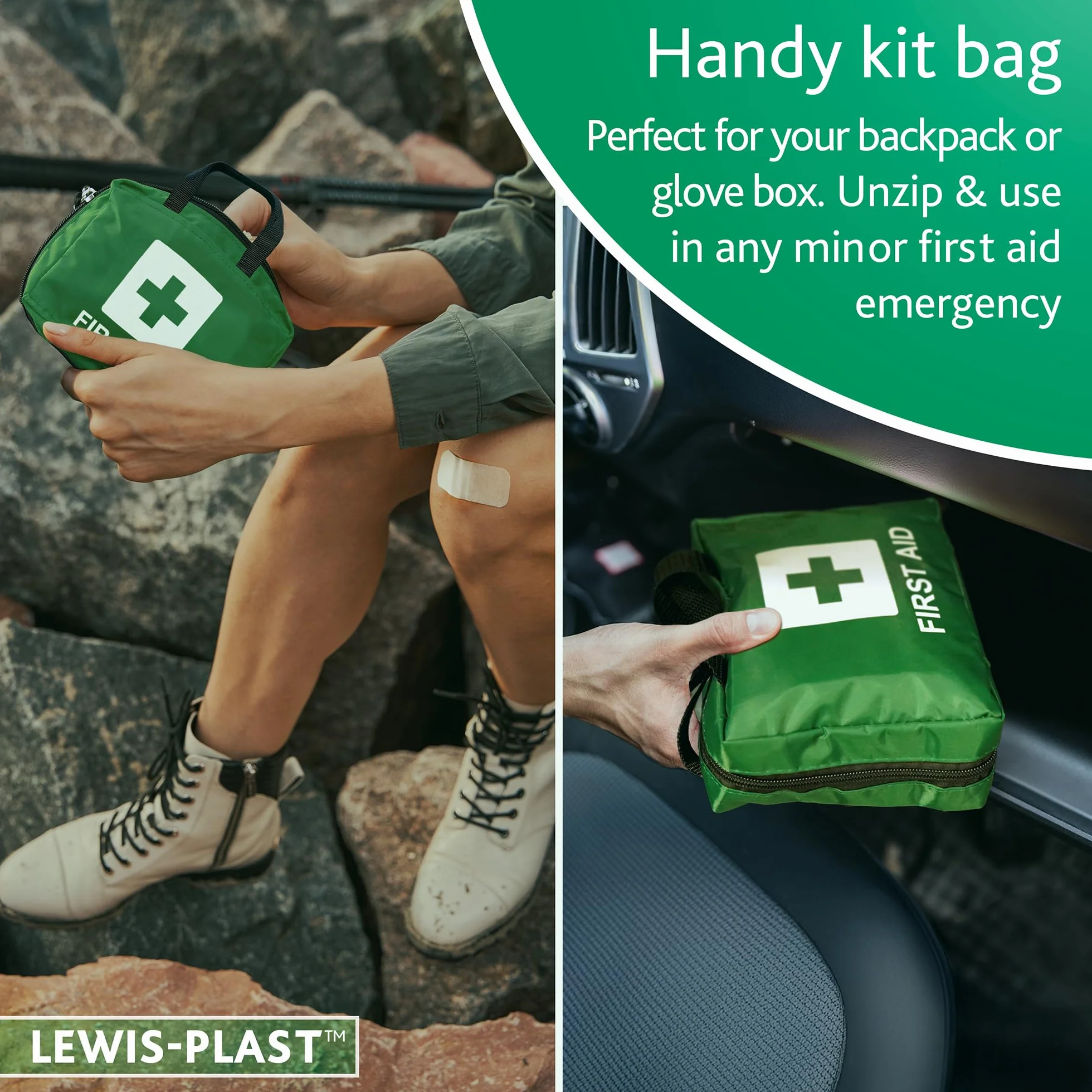 Kit completo de primeros auxilios 90 Piezas LEWIS-PLAST para exteriores