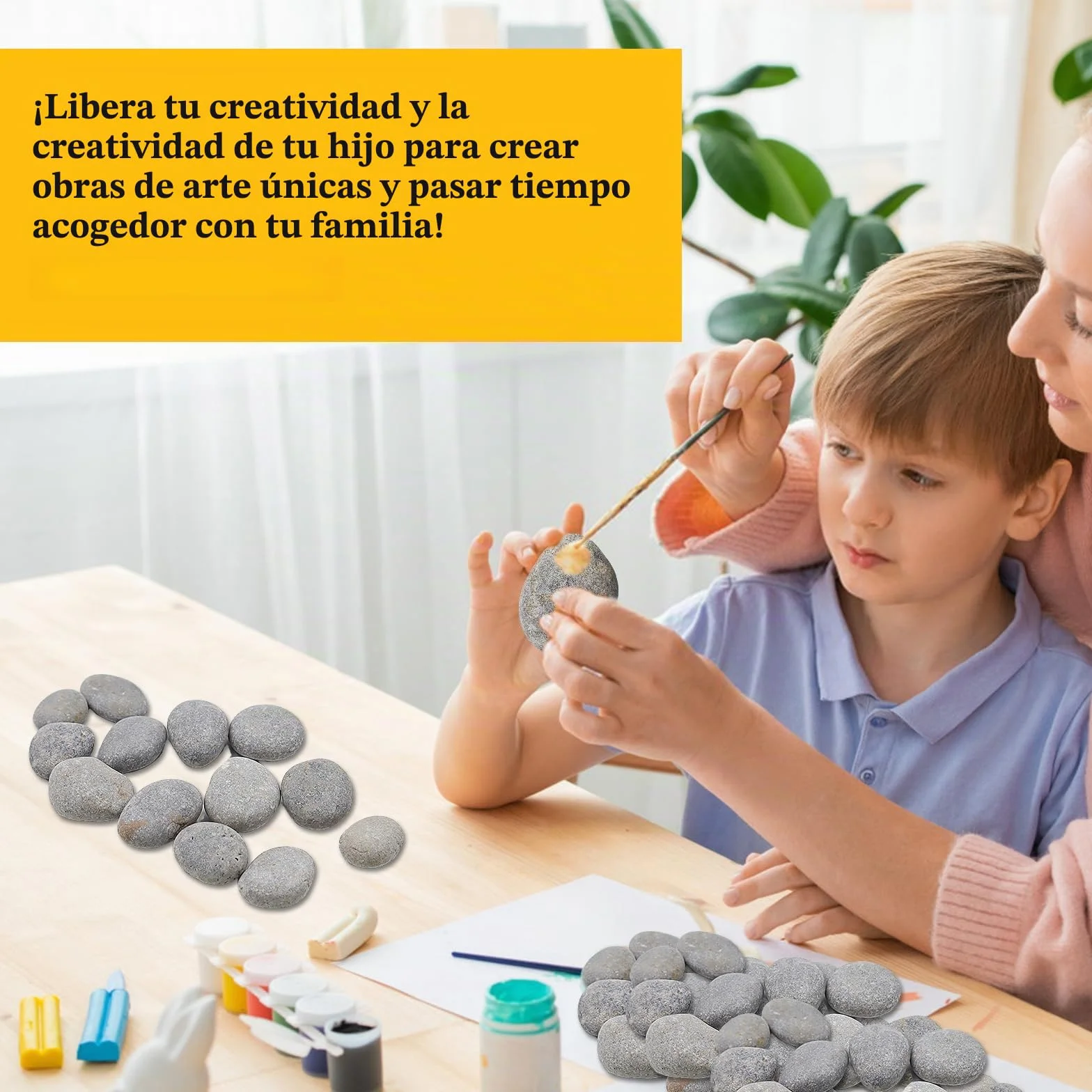 Piedras para Pintar 50 Piezas 1-3cm Decoración Jardín Acuario Manualidades