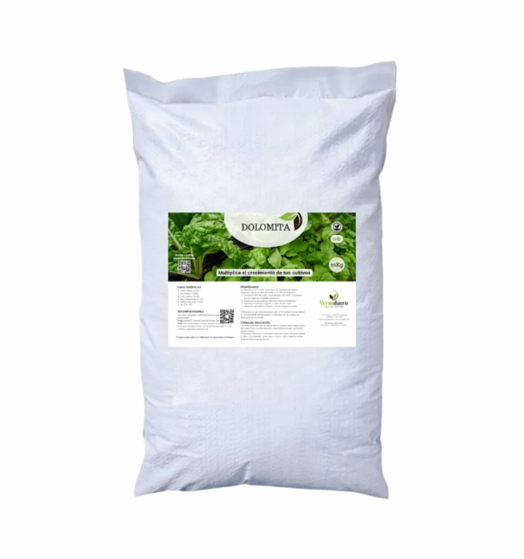 Vermiduero Cal Agrícola Dolomita Corrector de Suelos Ácidos con Calcio y Magnesio 20 Kg