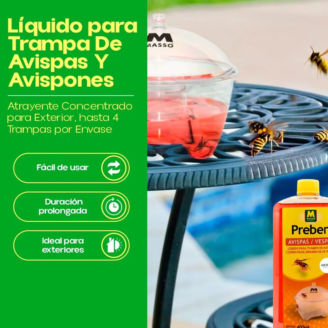 Preben Líquido para Trampa de Avispas y Avispones 400ml Atrayente Concentrado Exterior Jardín