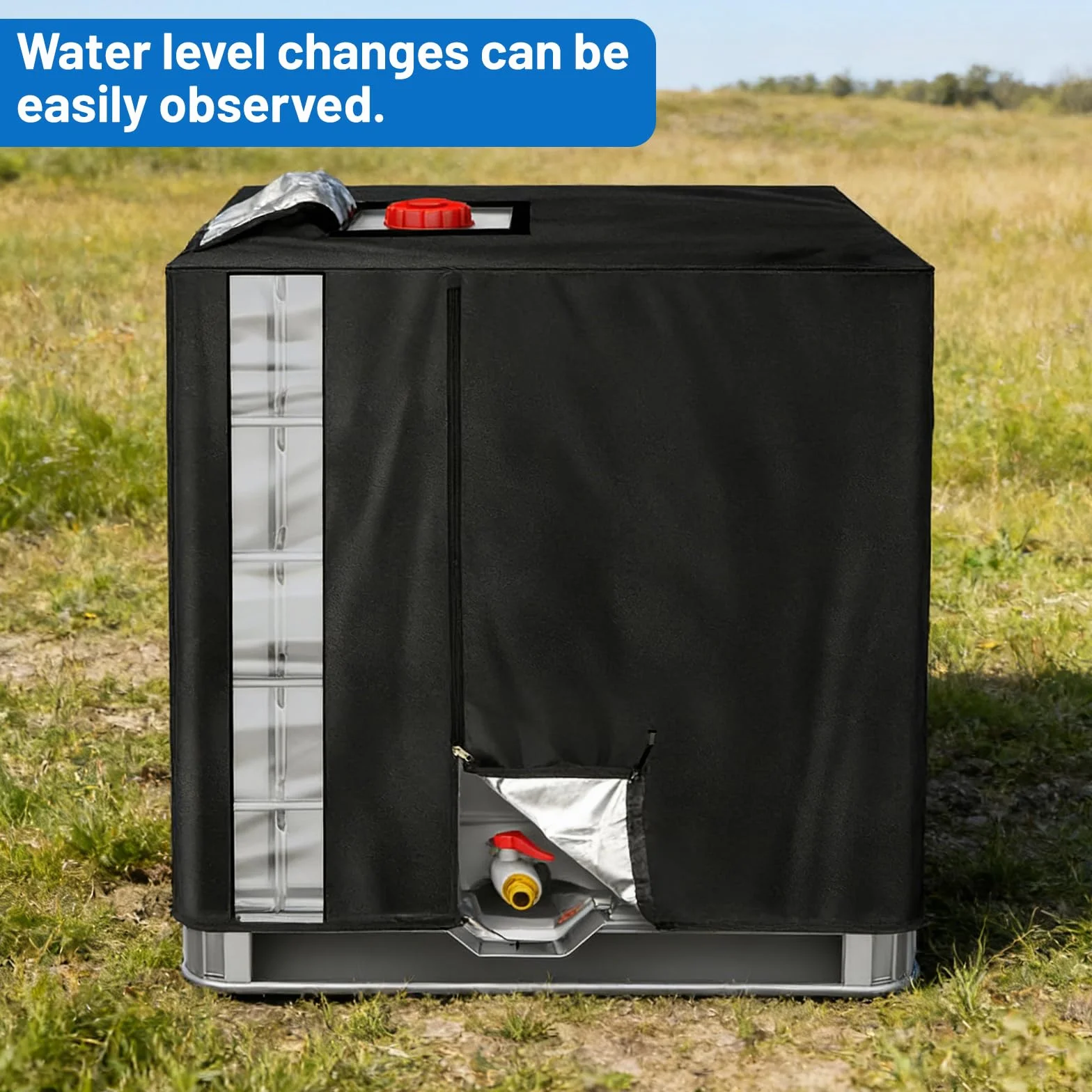 DBREAKS Cubierta para depósito IBC 1000 L Anti-UV Impermeable 120 x 100 x 116 cm Negro