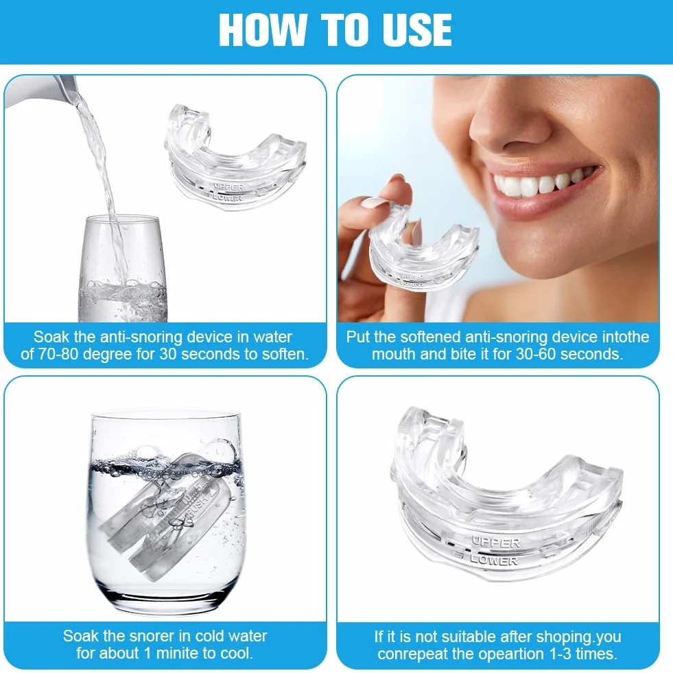 ACWOO Férula Dental Antironquidos Ajustable y Reutilizable para Dormir