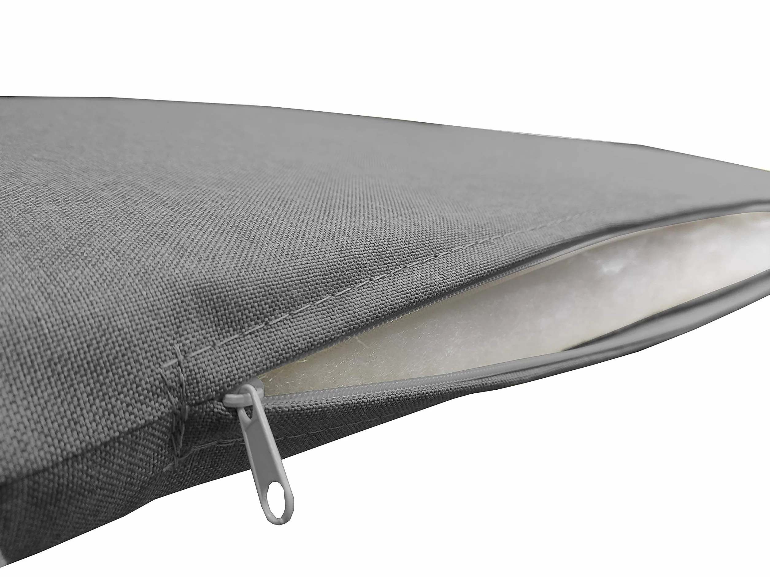 Cojín para Banco de Jardín 200x60x5 cm Gris con Cremallera y Trabillas