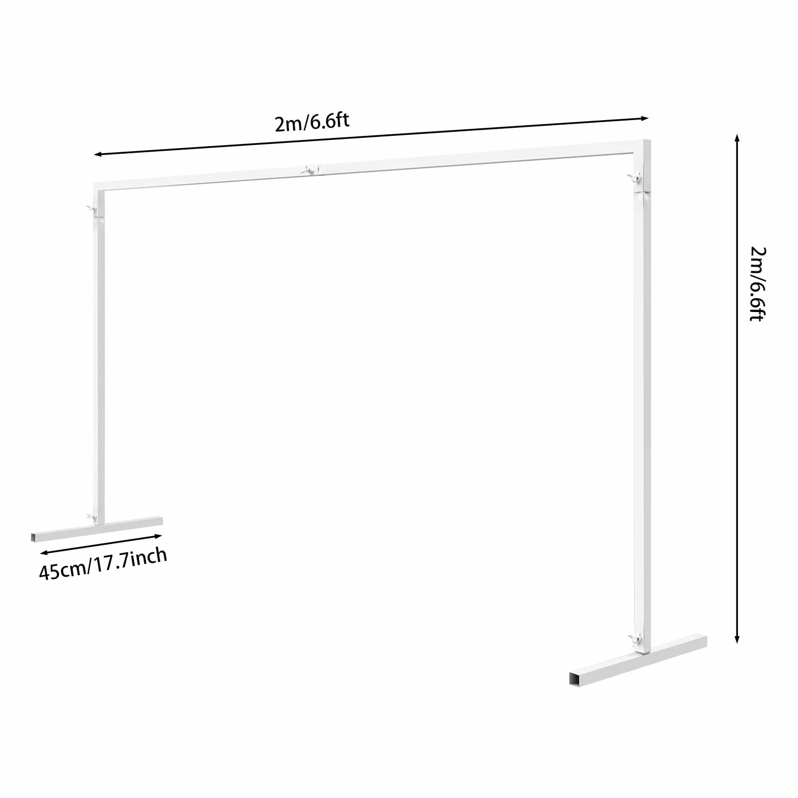 Arco de boda de metal cuadrado 2x2 m, marco de globos de tubos de hierro galvanizado blanco