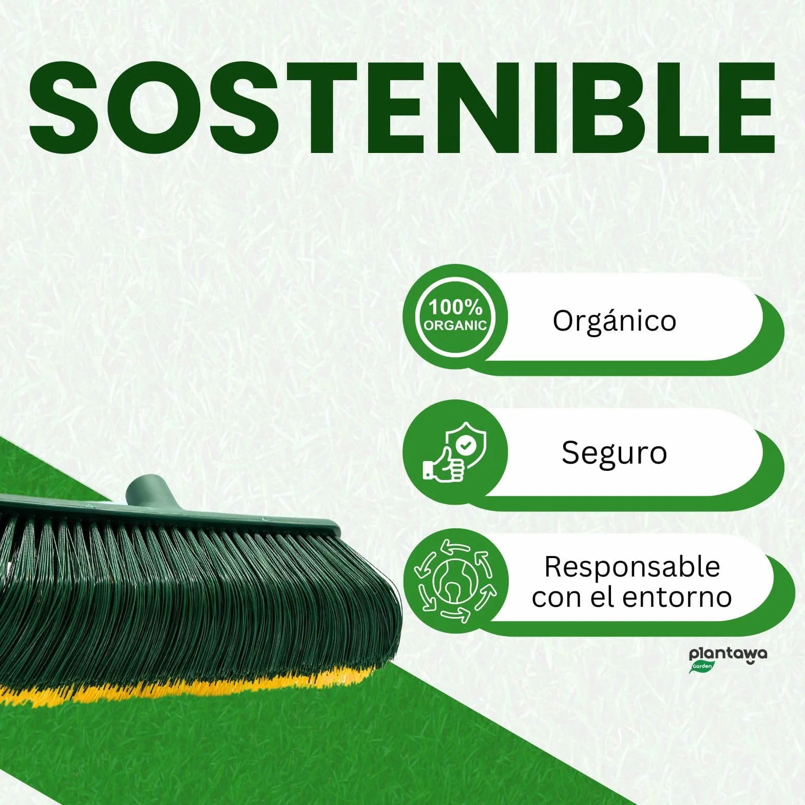 Cepillo para Césped Artificial | Escoba para Limpiar, Peinar y Levantar Fibras | Sin Mango y Ligero