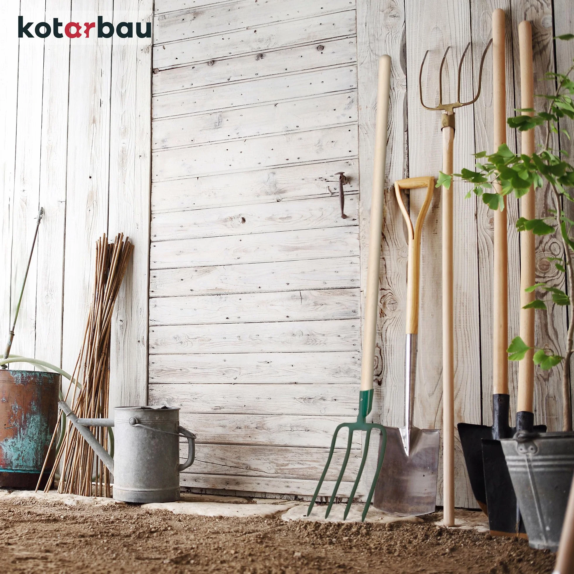 KOTARBAU® Horca de Acero con 4 Dientes Planos para Jardín