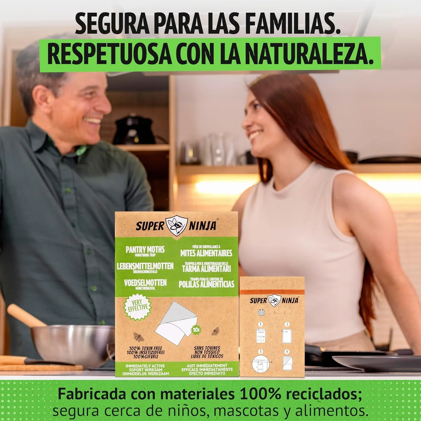 Trampa Polillas Alimentos Pack de 10 – Antipolillas Feromonas – Trampa Adhesiva Anti Polillas para Cocina