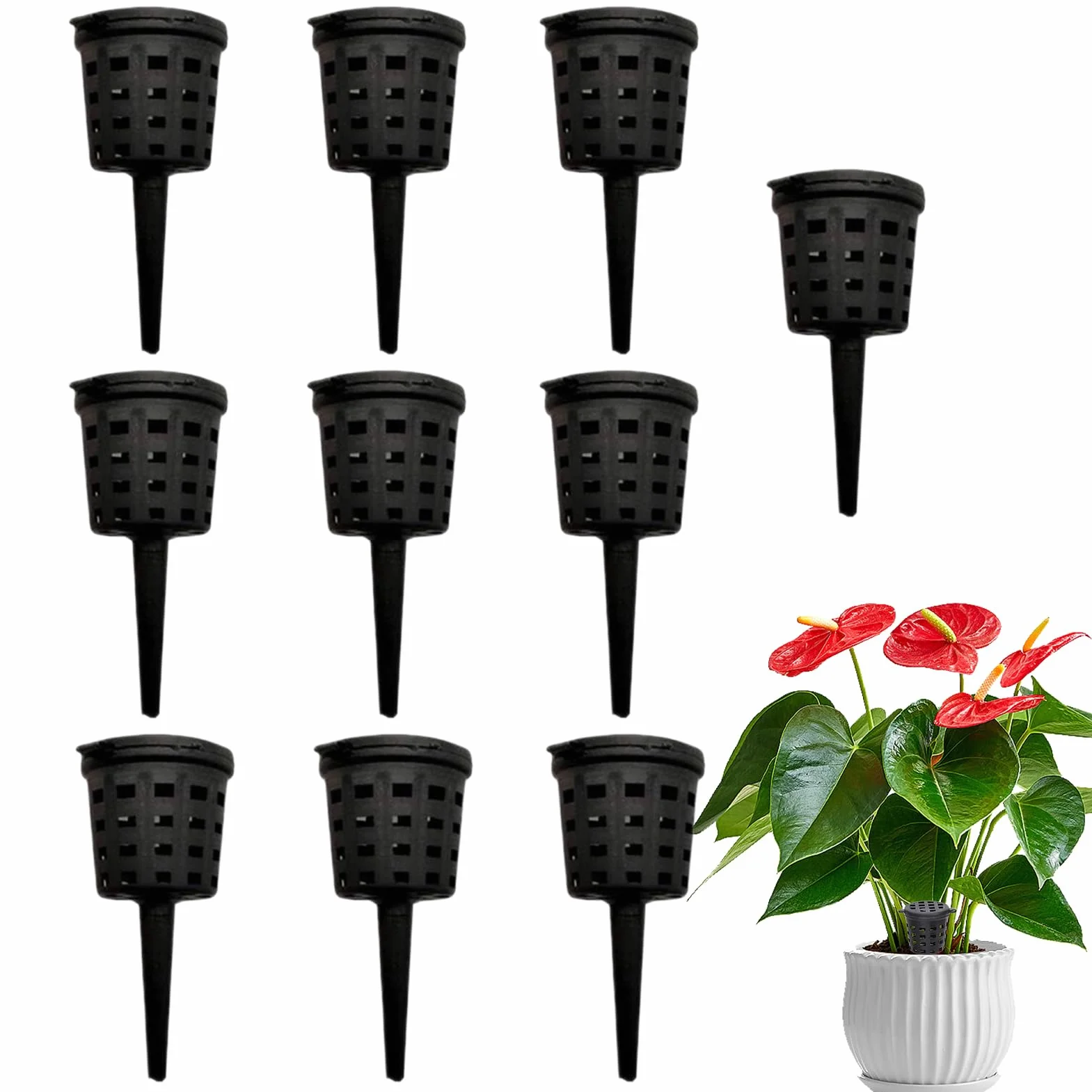 Cestas de fertilizante con tapa 10 unidades portátiles para fertilizantes de larga duración cesta de abono para bonsái jardinería interiores exteriores