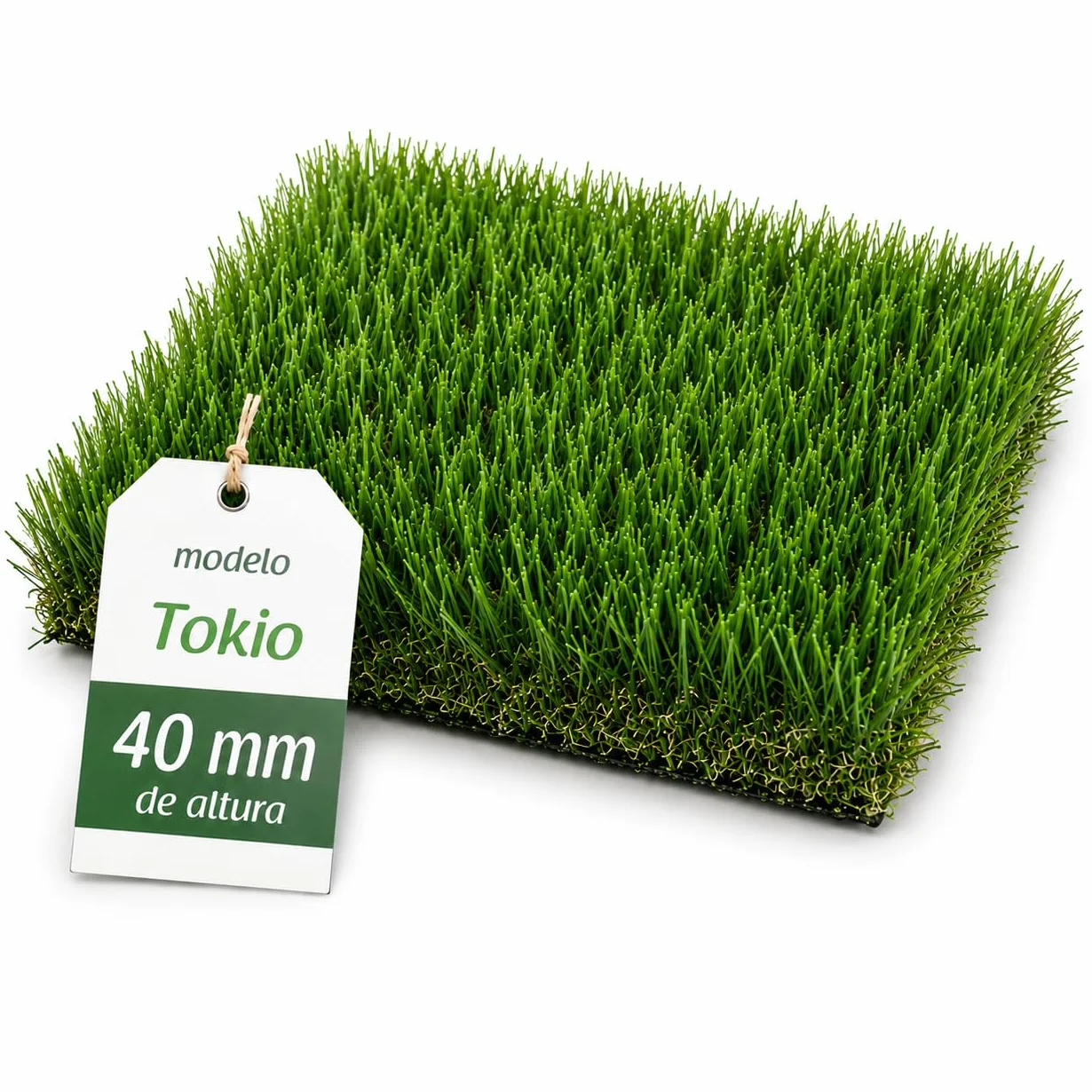 Césped Artificial TOKIO 40 mm 2x5 m Rollo Resistente UV Alta Densidad 18.900 Puntadas Drenaje 800 l/h/m²