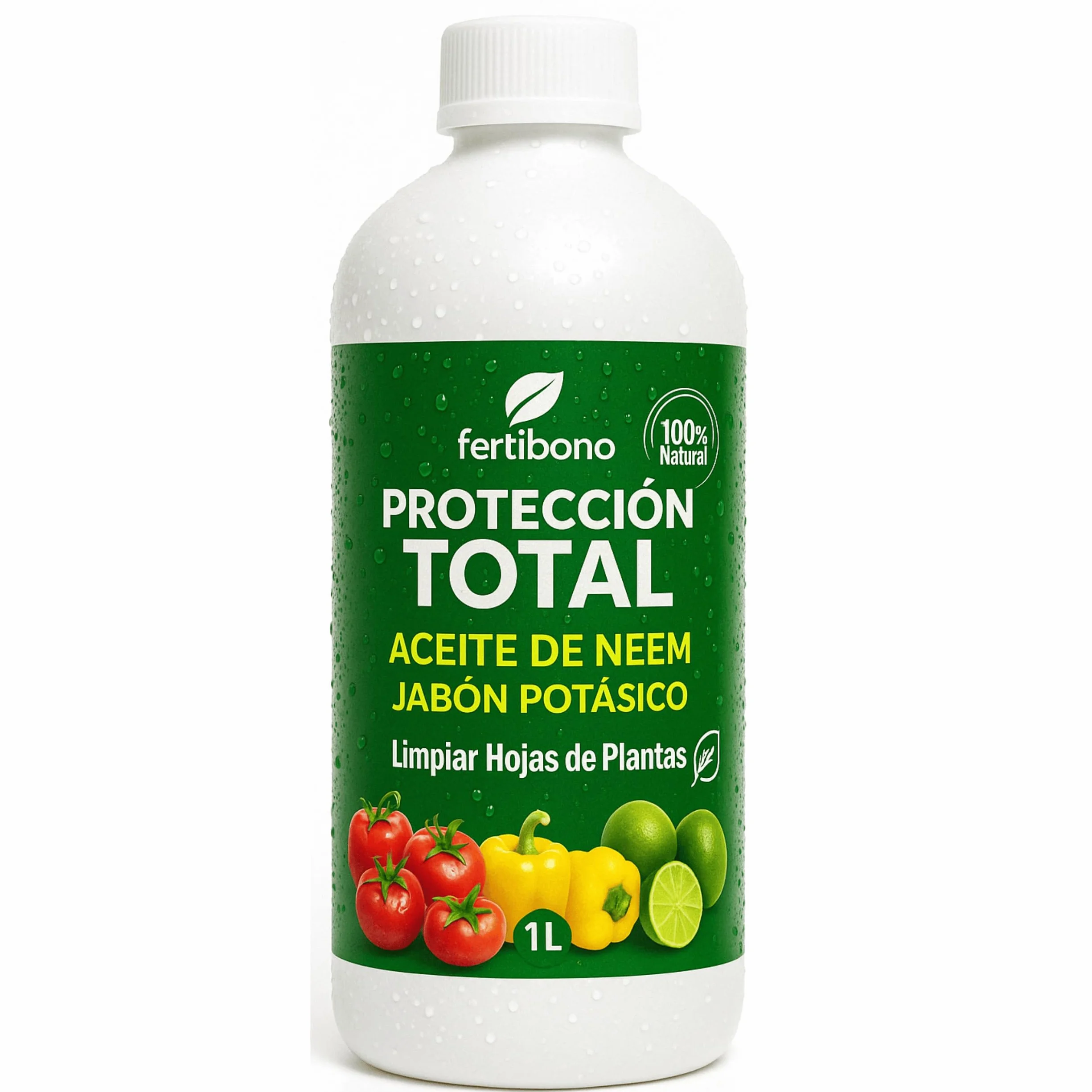 FERTIBONO Jabón Potásico Aceite de Neem 1l Solución Multiusos Natural para Plantas Huertos Jardines
