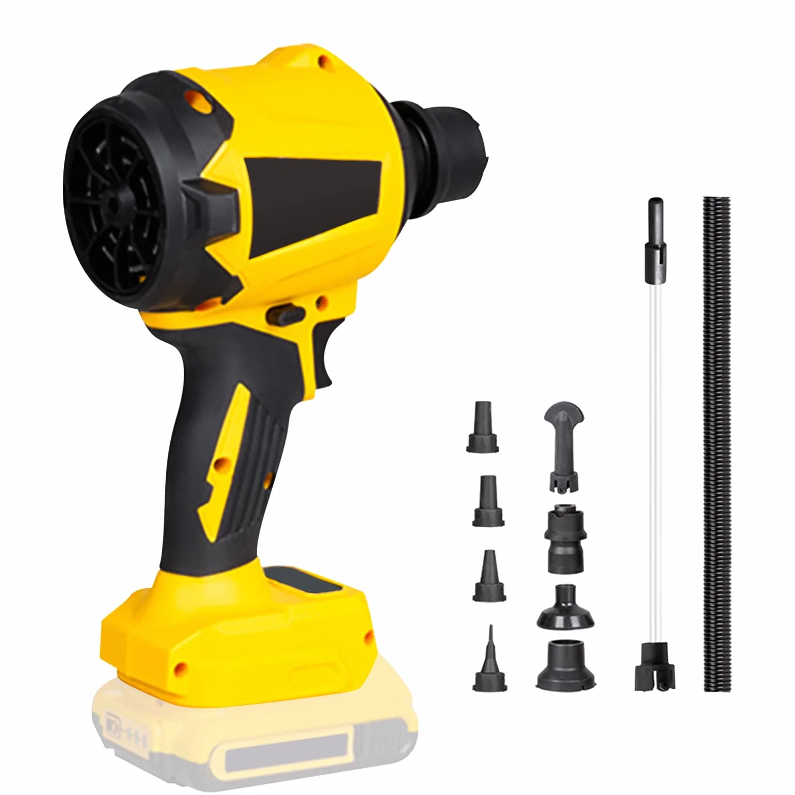 Soplador de Polvo inalámbrico para Dewalt de 20 V batería, Motor de Velocidad Continua de 1000 W, Plumero de Aire comprimido con luz LED y 8 boquillas, 40000 RPM para garajes, talleres