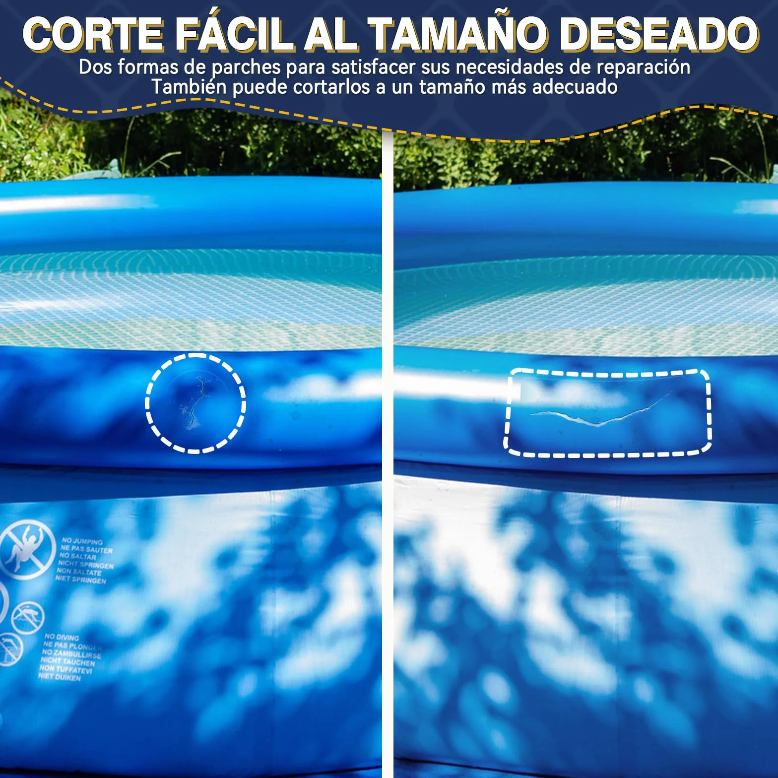 Kit de Parches Piscina Bajo Agua, Impermeables para Colchones Hinchables, PVC, Transparente, 60ML