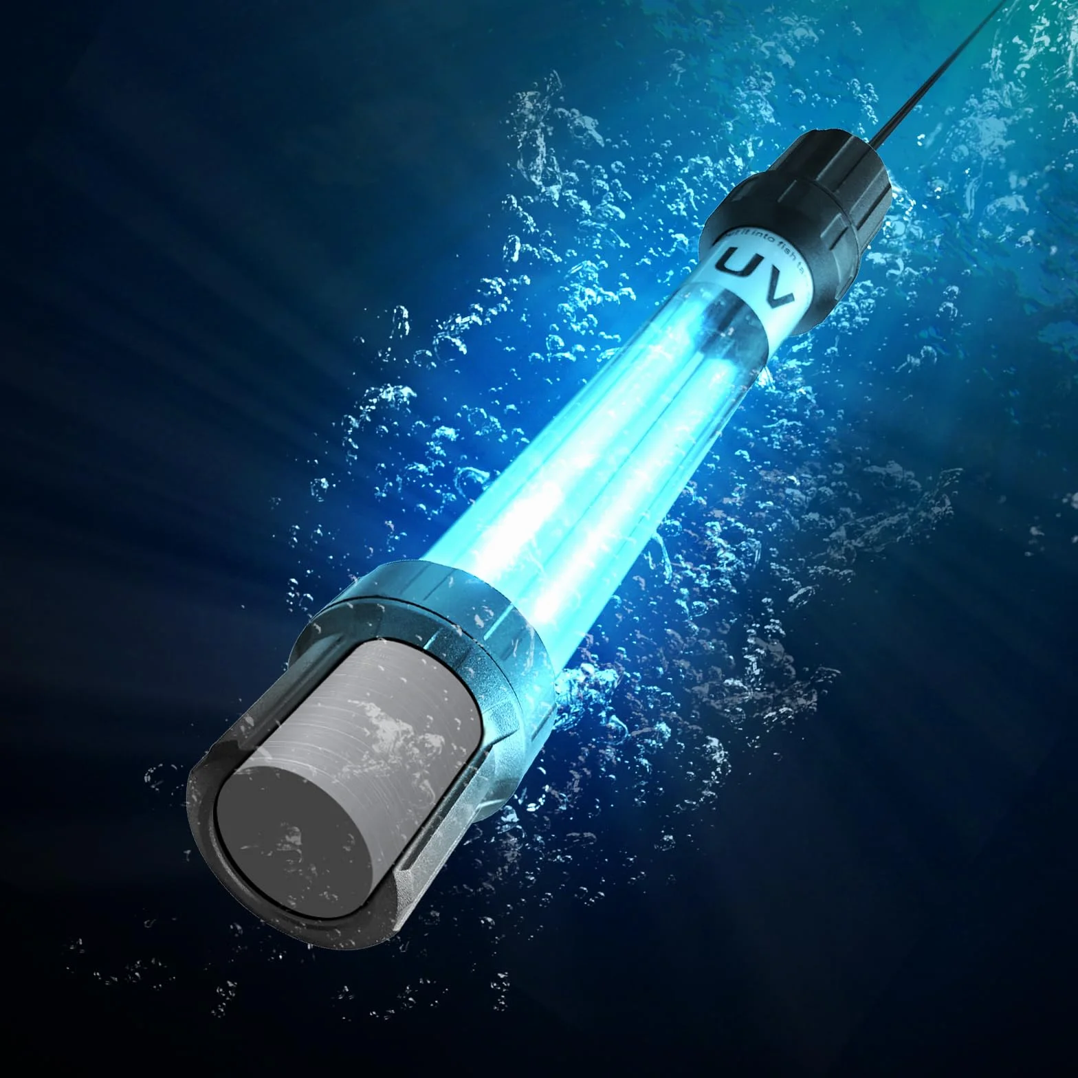 Coospider Luz UV Acuario 18W Clarificador Agua 100-1000 Galones Estanque Koi Piscina