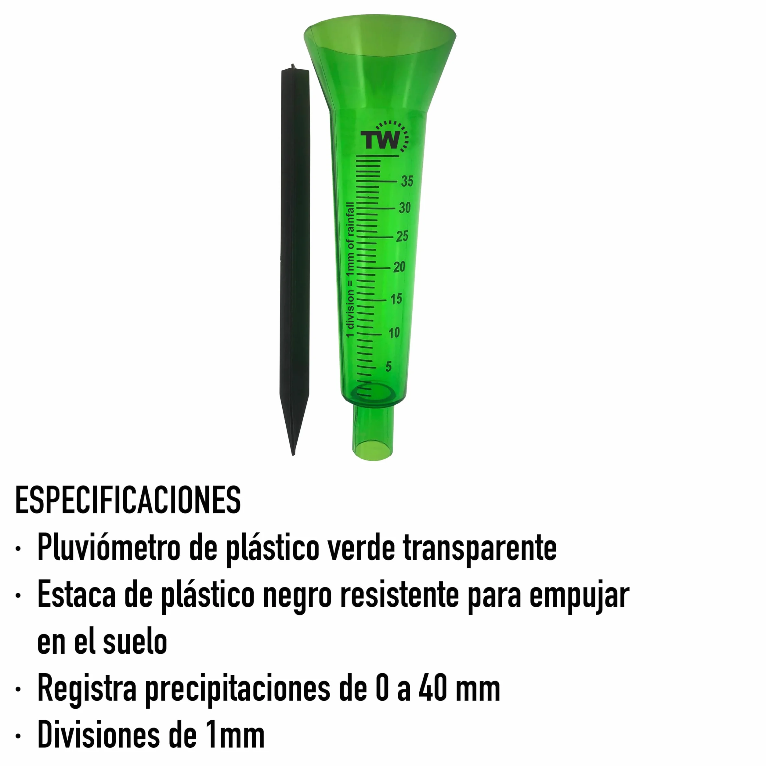 Pluviómetro para Jardín Medidor de Lluvia Exterior Monitorizar Precipitaciones