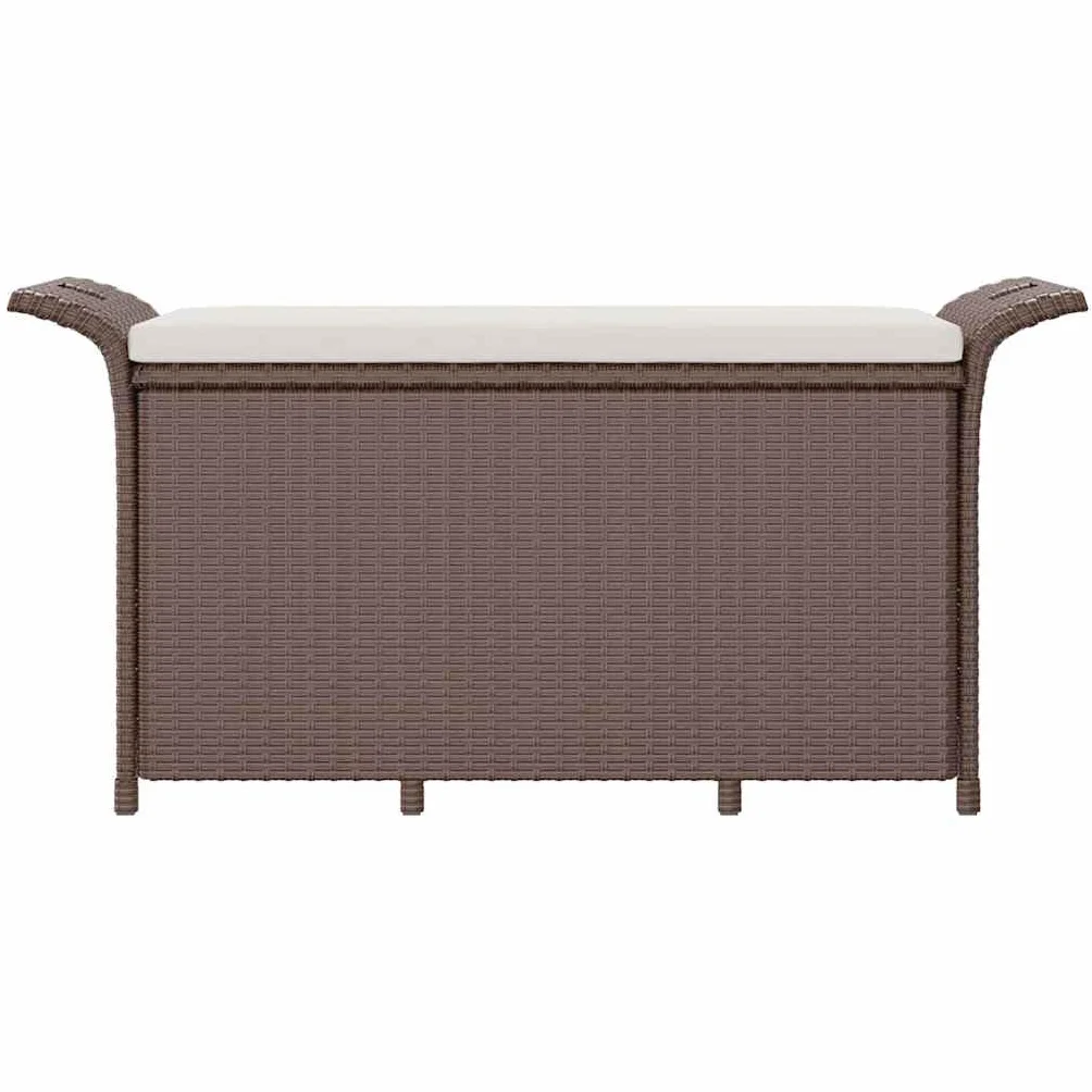 vidaXL Banco de jardín ratán sintético marrón 116x46x57 cm