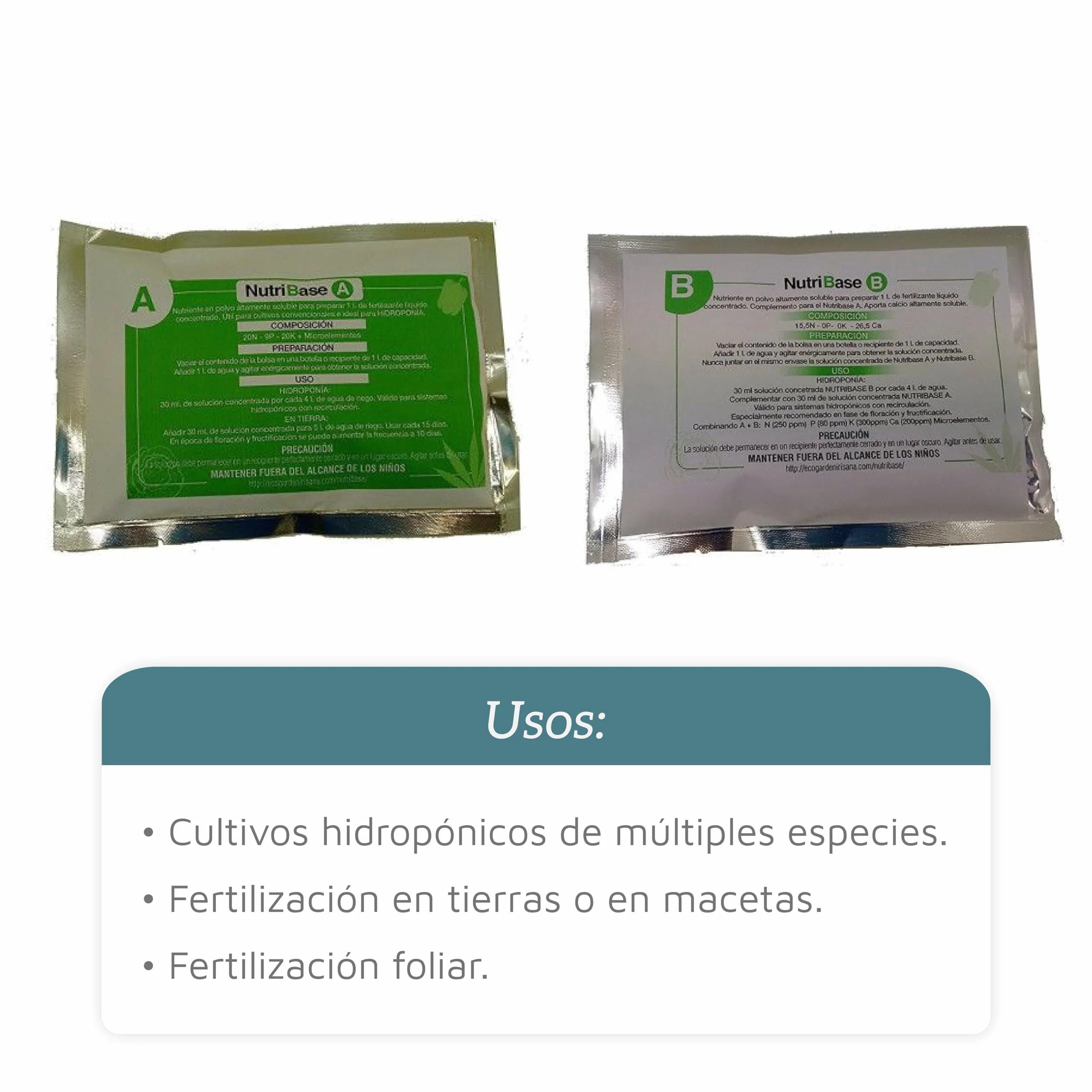 Irisana NutriBase A+B Fertilizante Hidropónico 1 l Calcio Extra Huerto Urbano