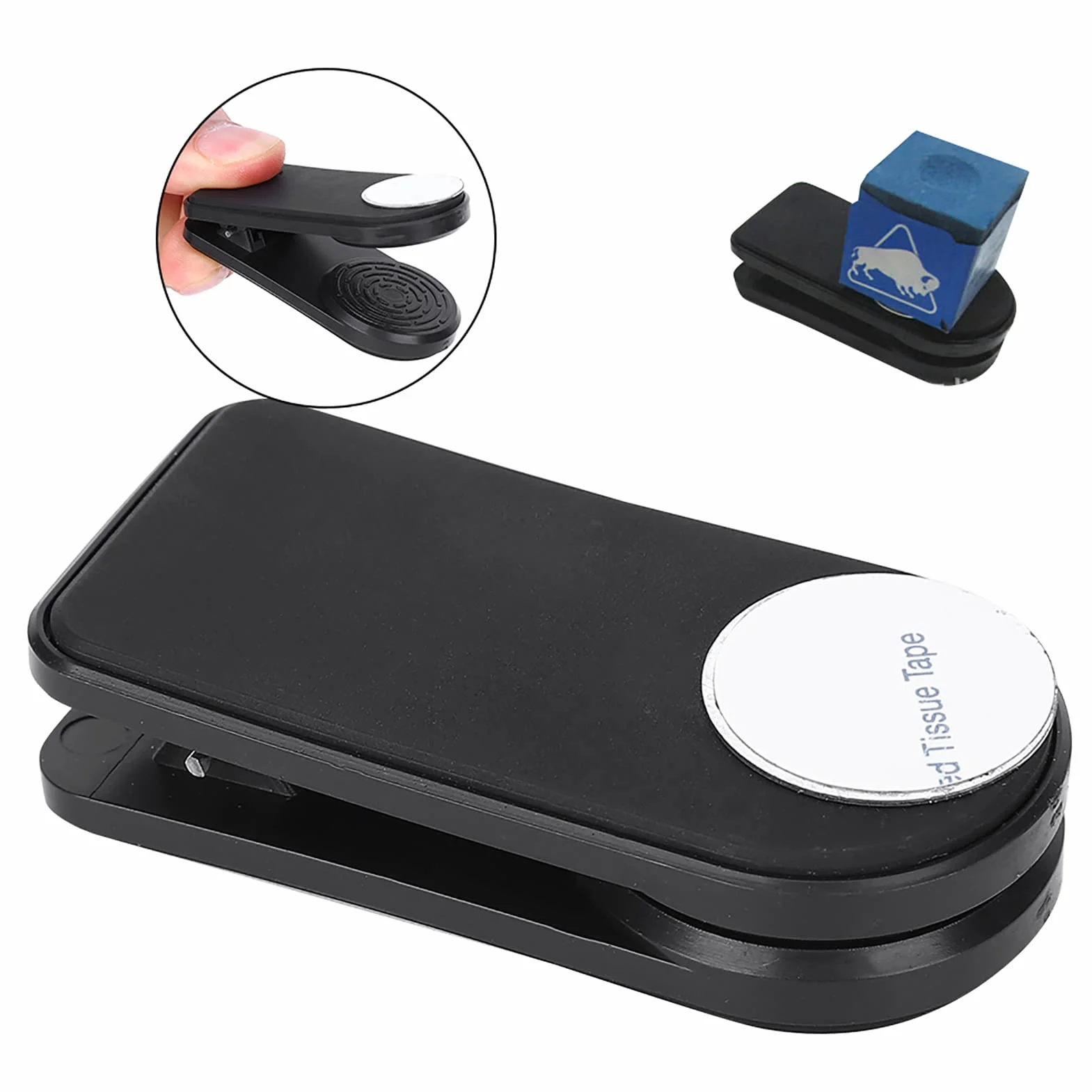 Abrazadera Magnética para Escayola de Billar Taco Soporte de Tiza Clip Accesorios Snooker