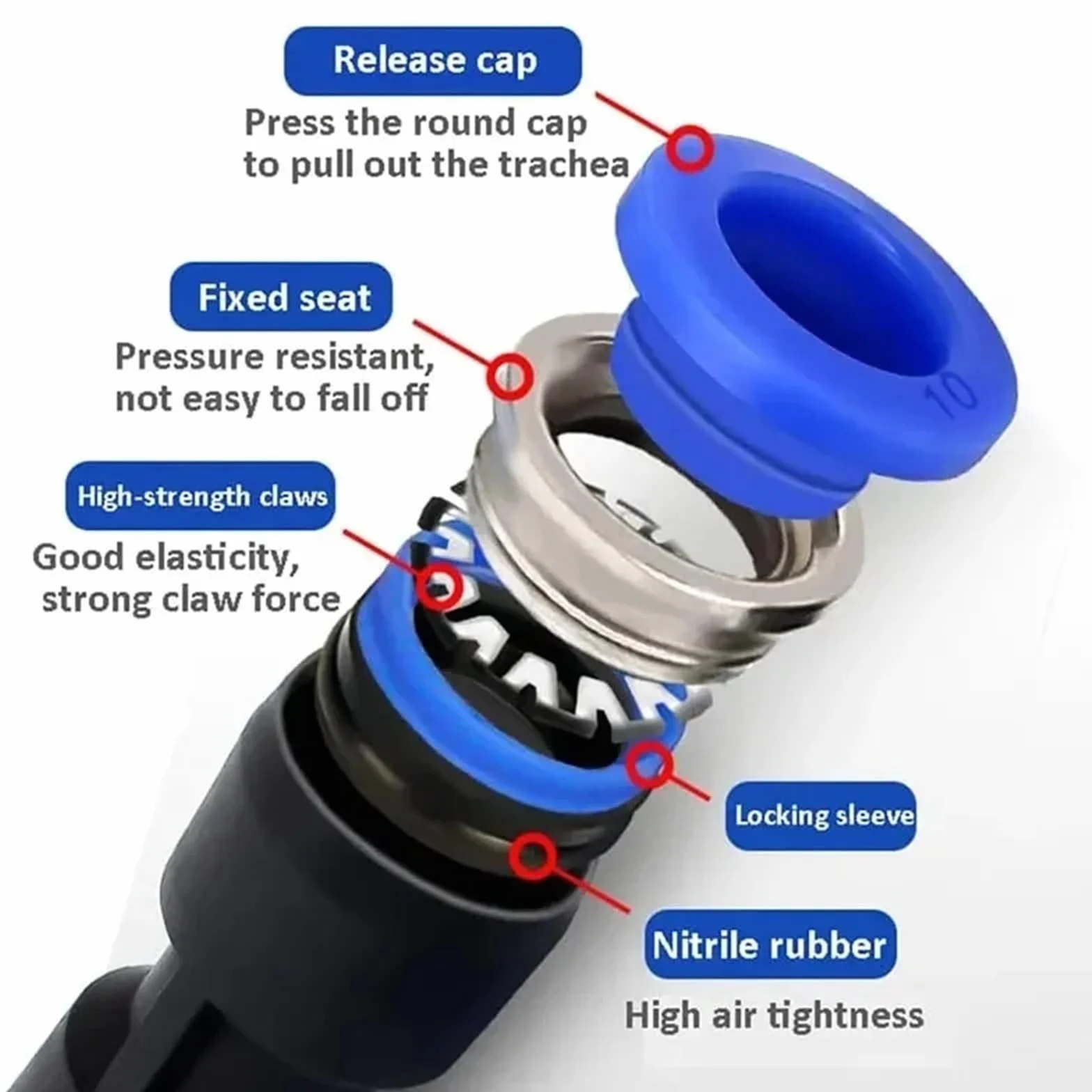 10PCS PE PEG Pneumatic Air Connector Quick Fitting Tee Reducer 3 Way T-shaped Pipe Hose Connector 4/6/8/10/12mm(PEG 12-8)
