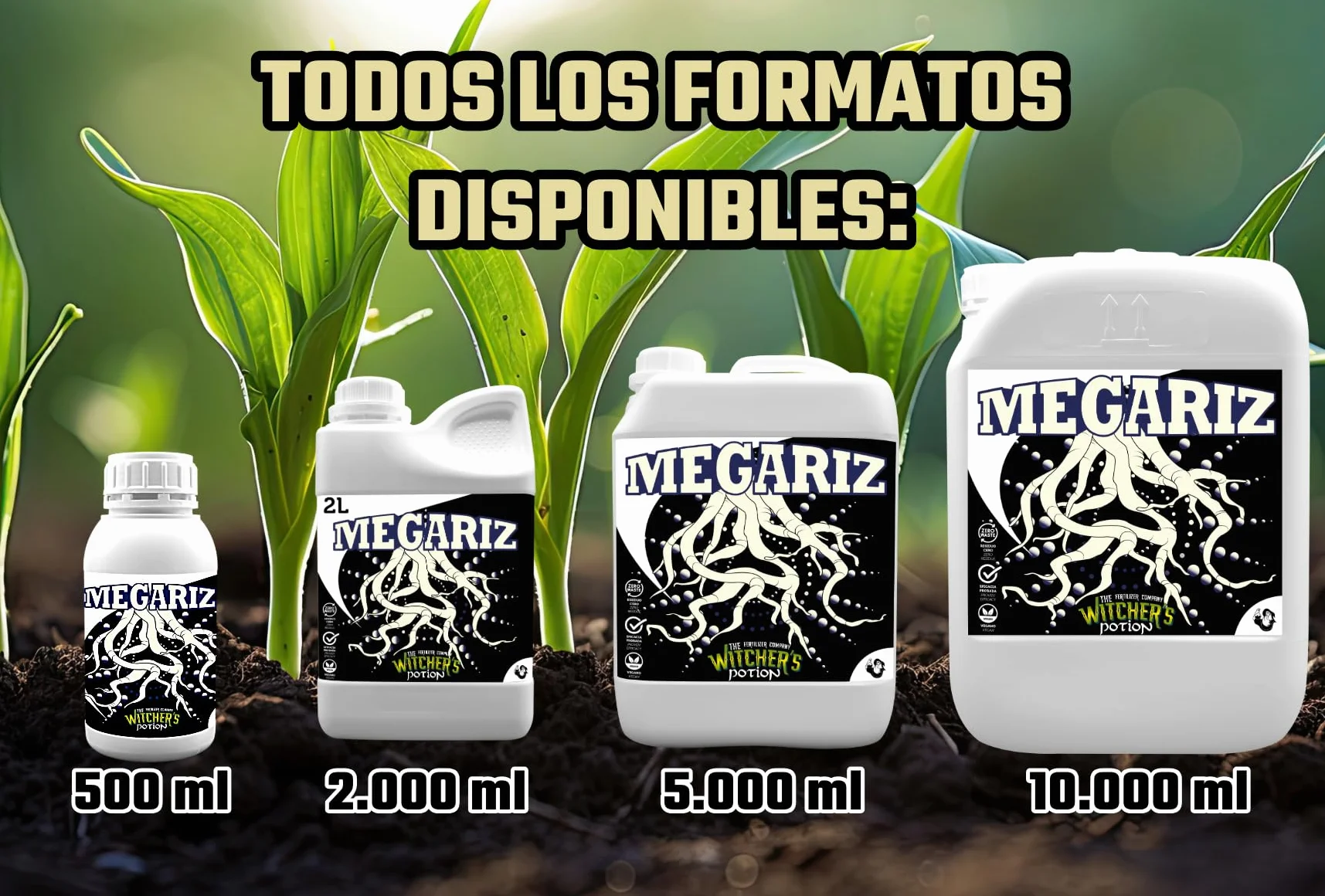 MEGARIZ Witcher's Potion Cannaboom Enraizante 500 ml Estimulador de Raíces para Plantas