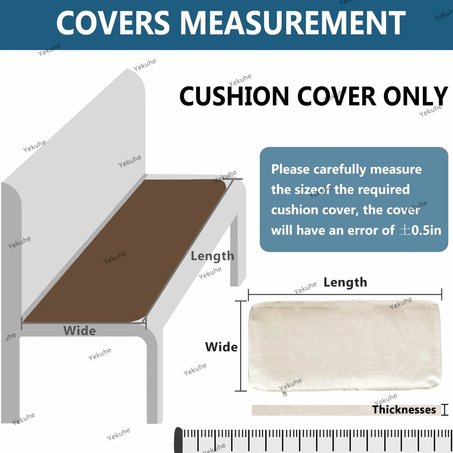 Funda de Cojín de Asiento Sofá Impermeable para Jardín Exterior con Cremallera 60x60x8cm Verde