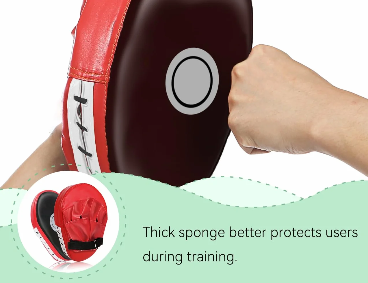 Manoplas de Kickboxing de PU para Entrenamiento de Artes Marciales, Muay Thai, Karate y Taekwondo (Rojos)