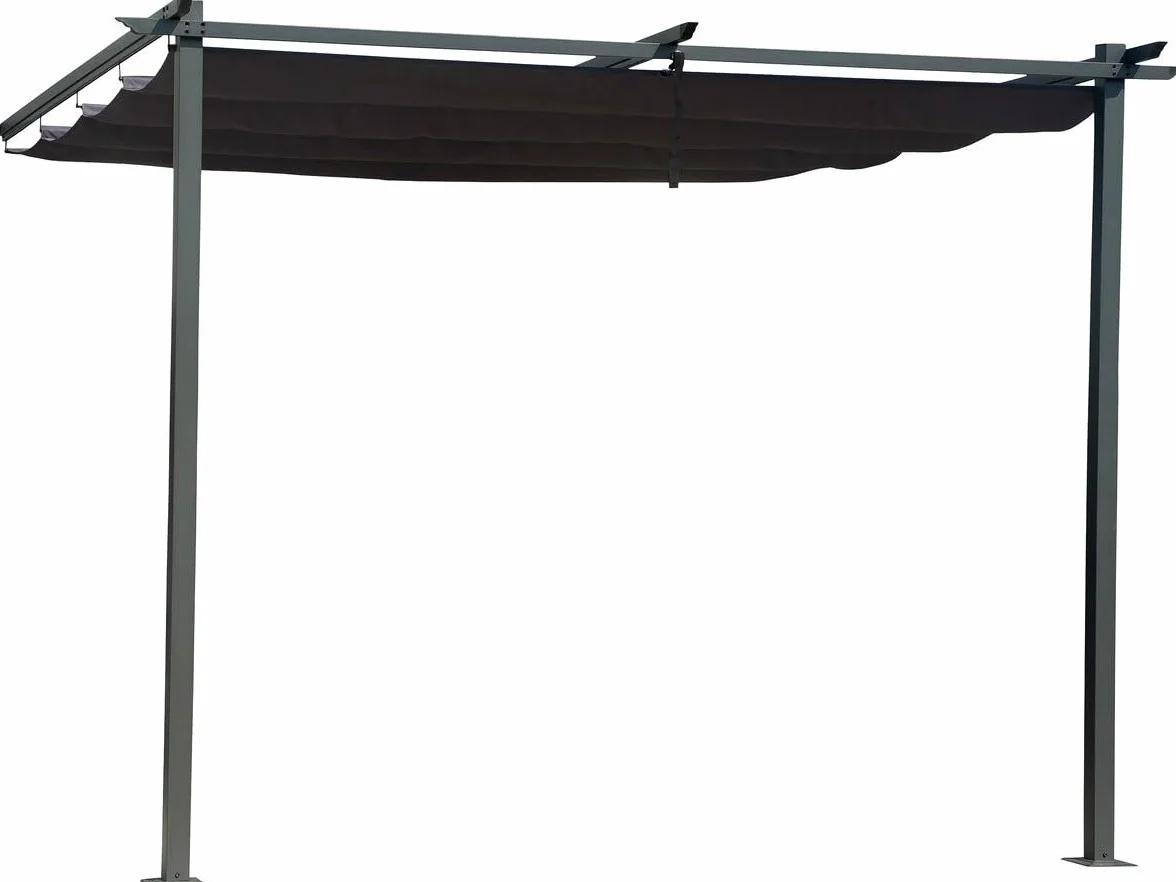 Habitat et Jardin Pergola adosada con Techo retráctil 3 x 3 m Gris Antracita
