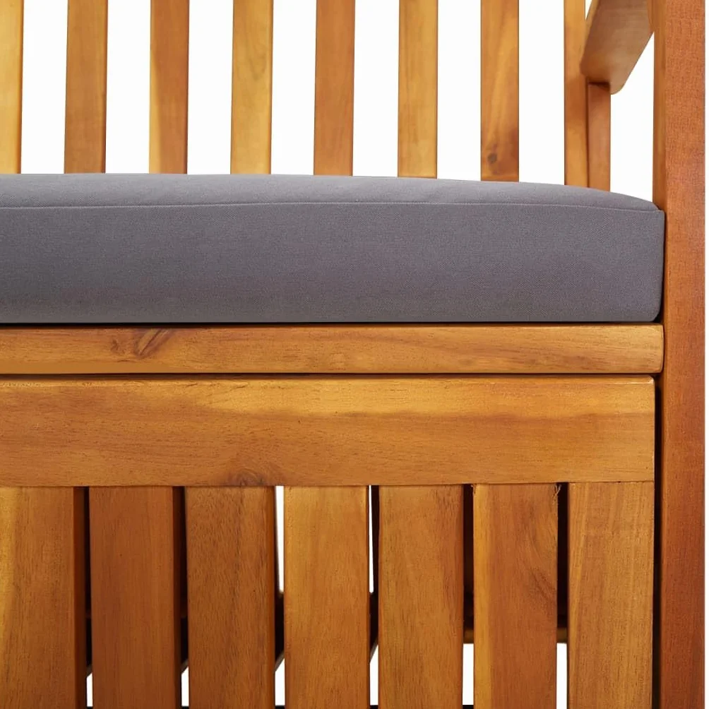vidaXL Banco de Almacenaje con Cojín Madera Maciza de Acacia 170 cm