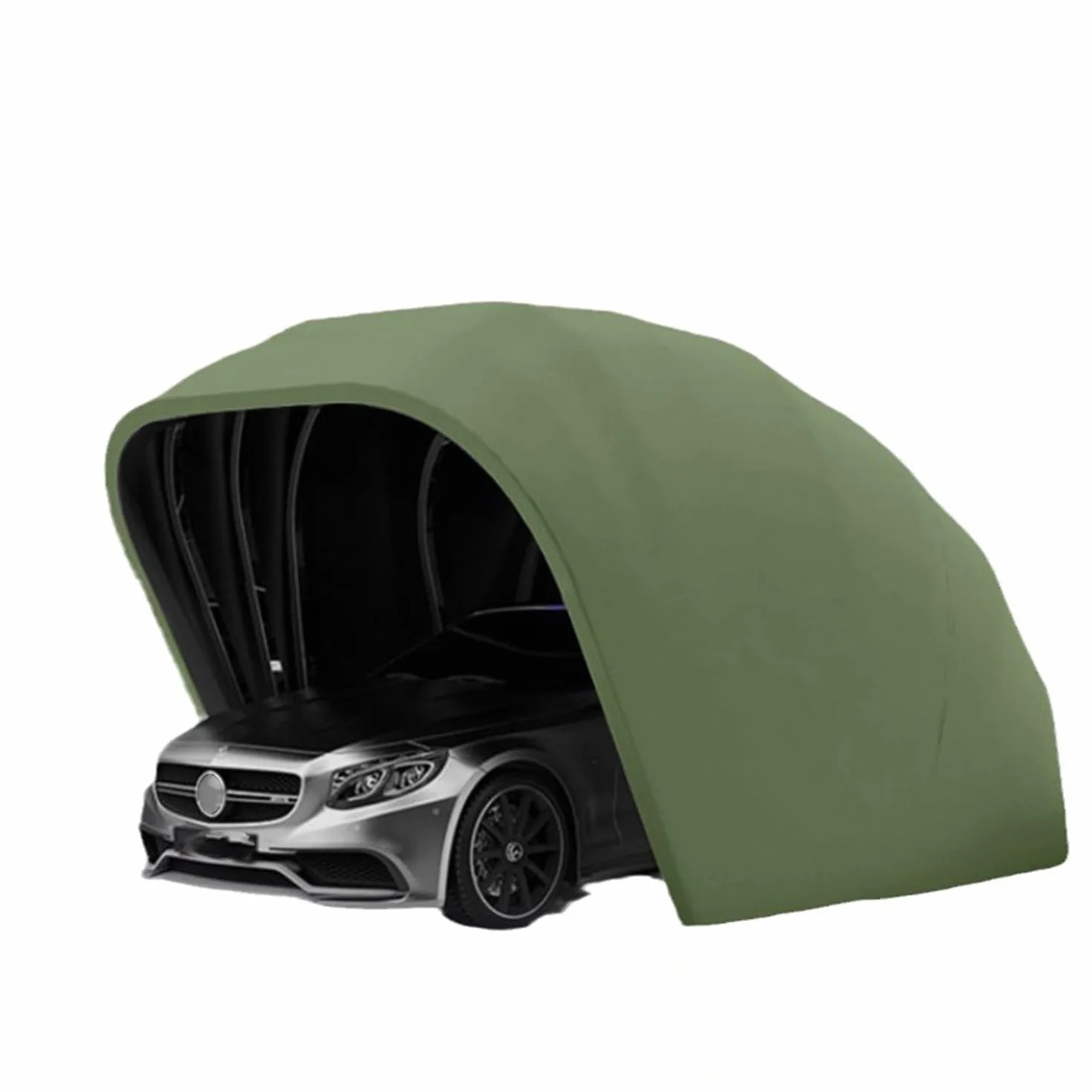 Garaje Plegable Móvil Cochera Exteriores Cobertizo Estacionamiento Carpa Portátil Coche Acero Inoxidable Oxford 5.5x2.5x2.3M