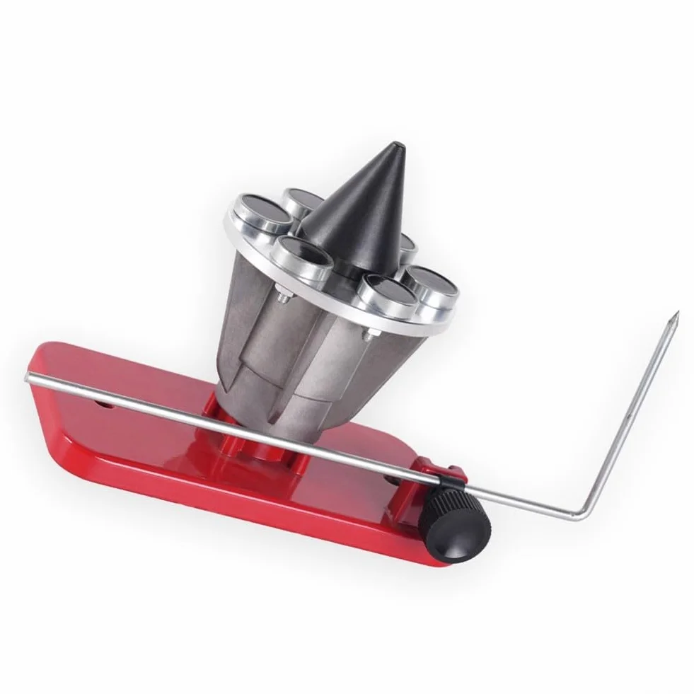 Juego de herramientas de afilado y equilibrador para cortacésped, con alineación magnética de precisión, construcción de metal y mango de 25 mm para un ajuste preciso de 15°-45° (A)