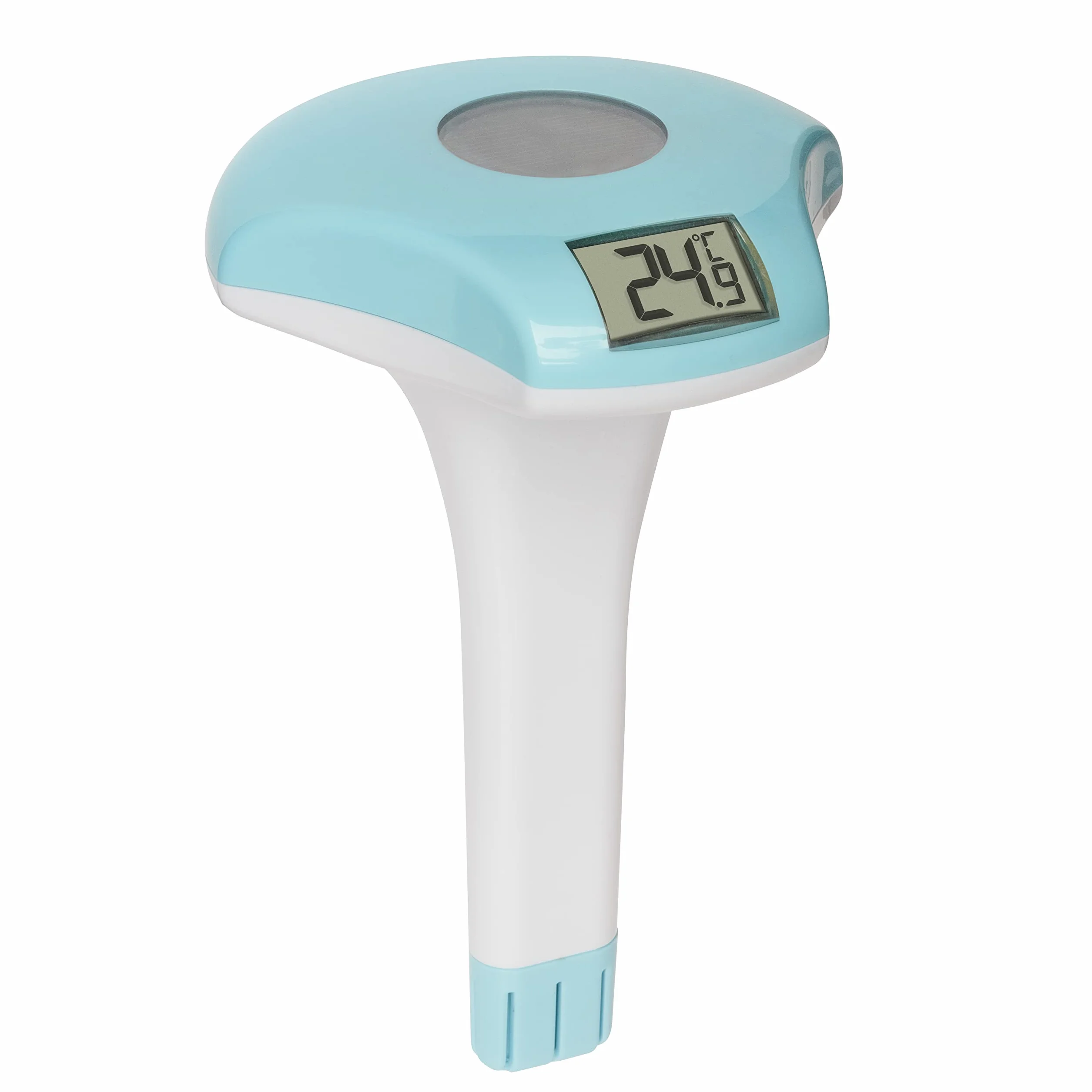 TFA Dostmann Termómetro digital para piscina 30.2033.20, solar, flotante, blanco y turquesa