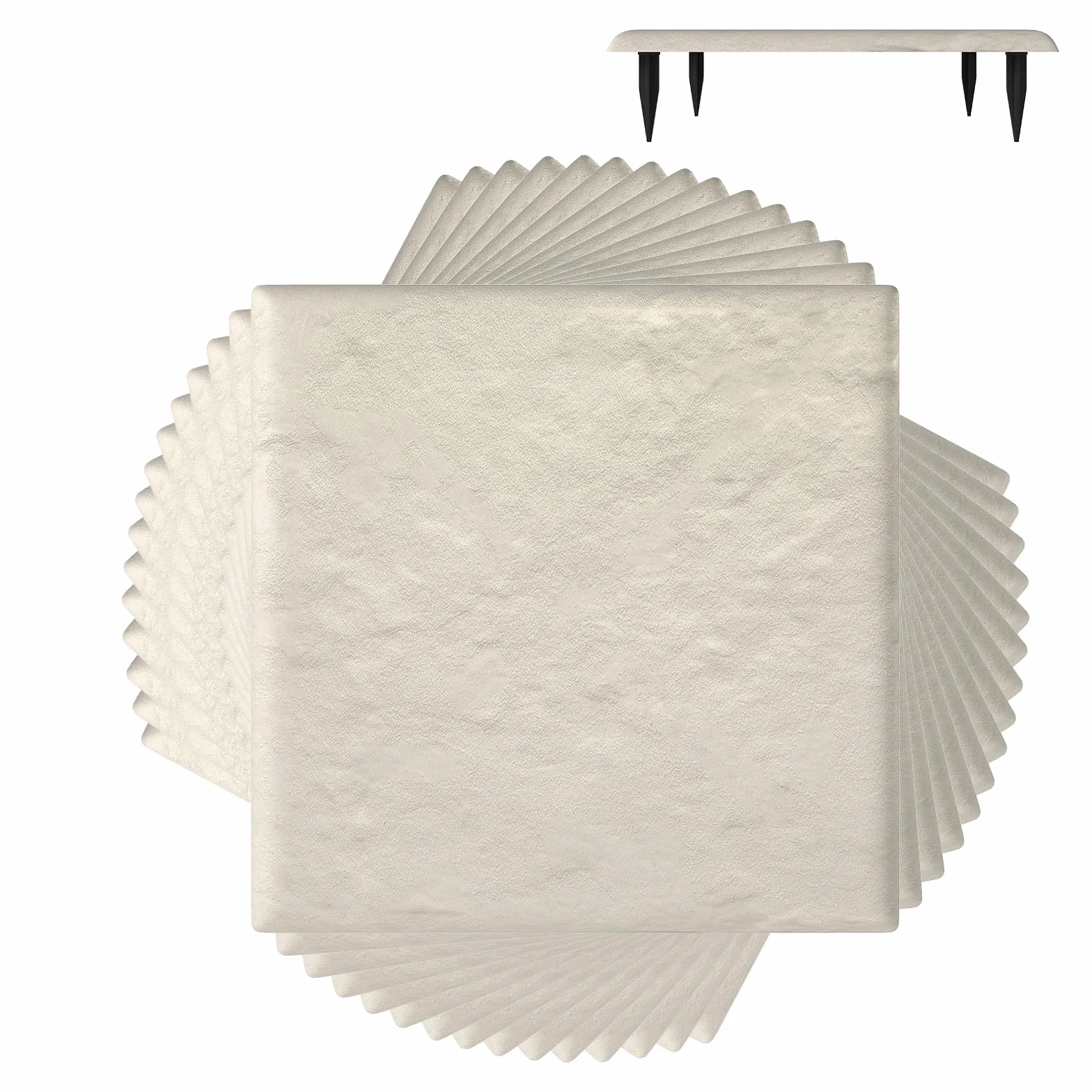 COSTWAY 16 Peldaños Piedras Decorativas para Pasarelas de Jardín, Pavimento Exterior, Beige 39,5 x 39,5 cm