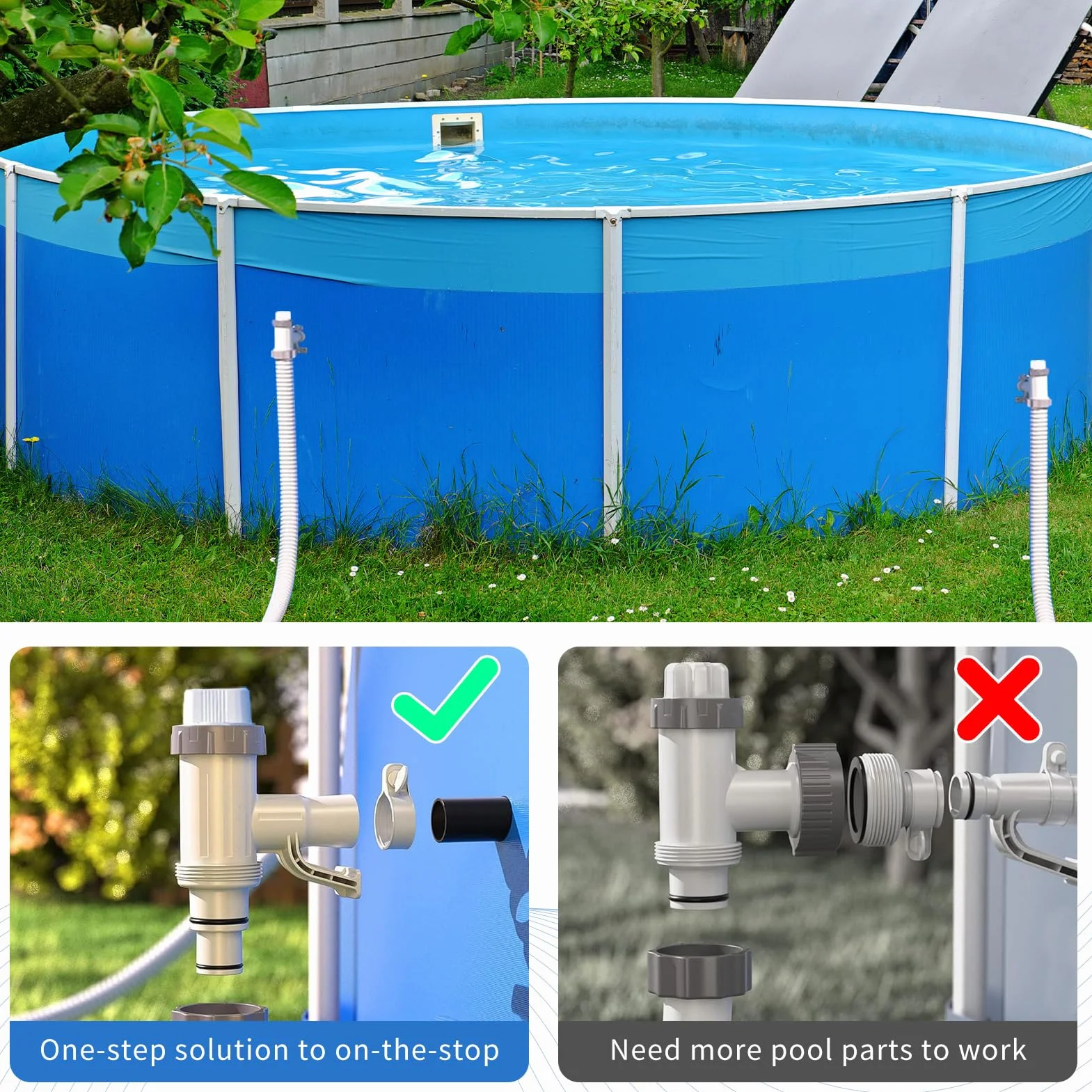 Válvula de émbolo de piscina Plus 2 en 1 repuesto para Intex/Bestway/Coleman grifo de paso