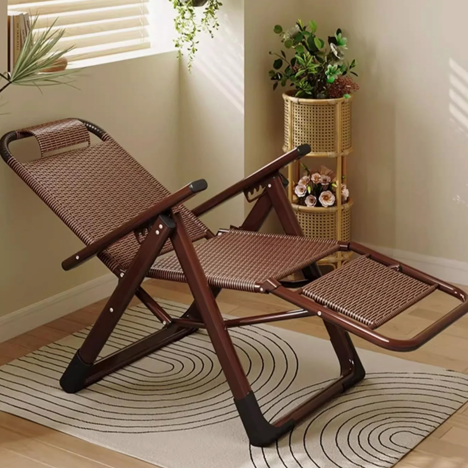 Rota tumbonas Jardin Exterior,Tumbona Playa Plegable Ligera,Interior Gravedad Cero Butacas, Altura Ajustable,Sillas Reclinables for Patio, Playa, Piscina, Césped, Camping.