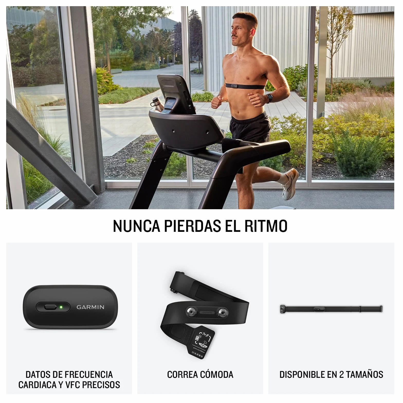 Garmin HRM-200 Monitor de Frecuencia Cardíaca Resistente al Agua Correa Lavable Ajustable Talla M-XL