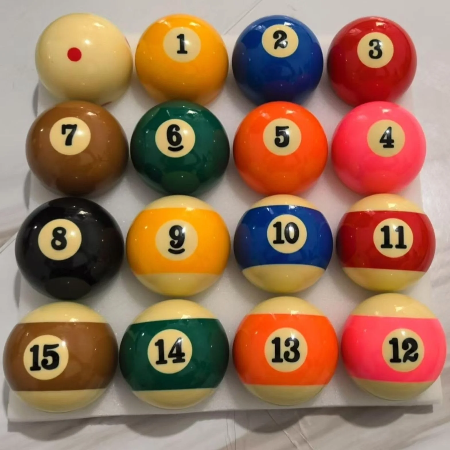 Juego de Bolas de Billar 57,2 mm 16 Piezas Resina Standard para Competición