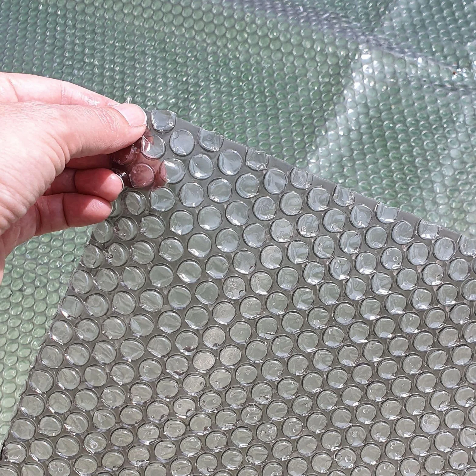 Manta solar para piscina gris plateado rectángulo 8 x 4 m grosor 350 micras lona de burbujas