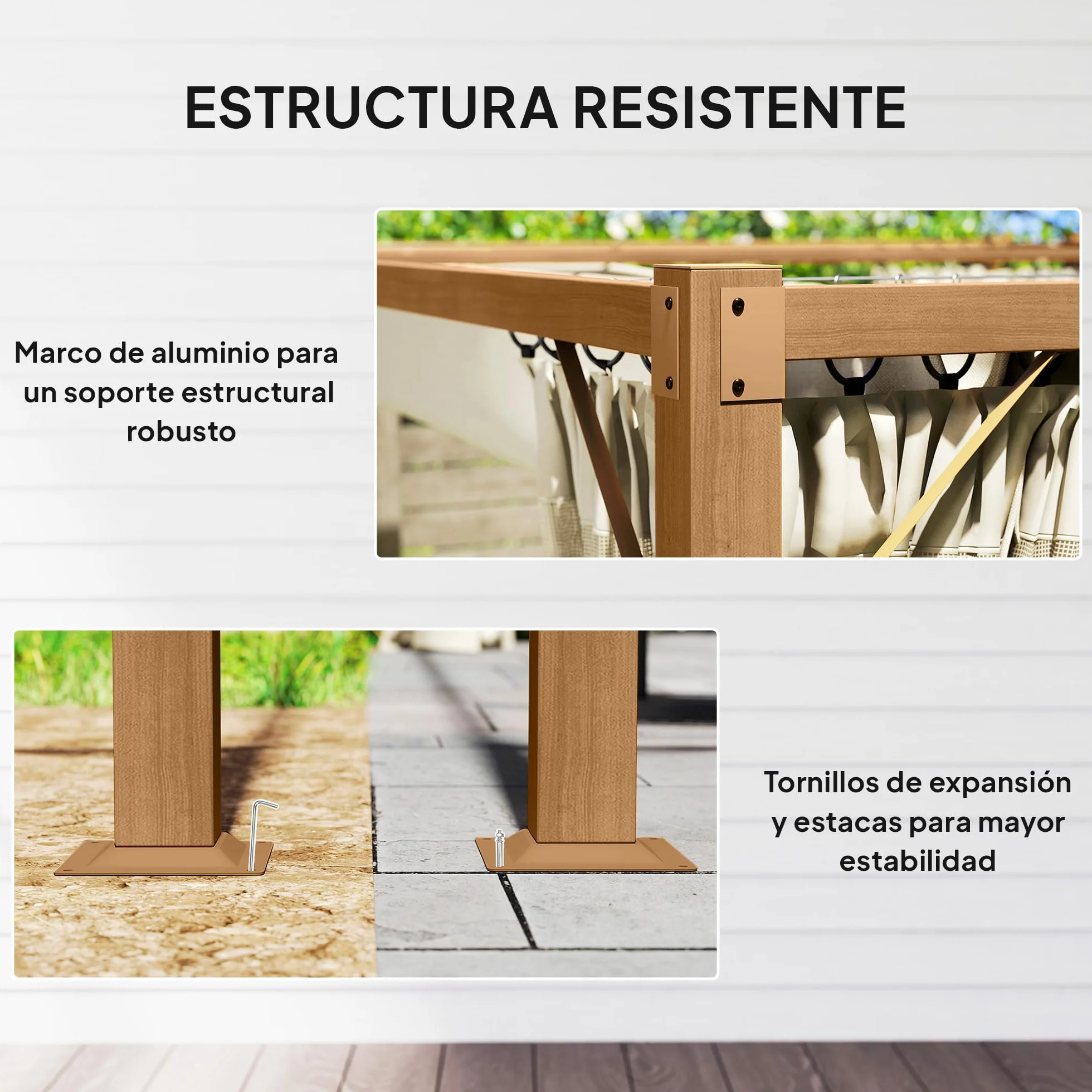 Outsunny Pérgola de Jardín 3x4 m con Techo Retráctil y 4 Paredes Laterales de Malla, Cenador de Jardín con Estructura de Aluminio, UPF30+, Pabellón para Exterior, Patio, Terraza, Natural