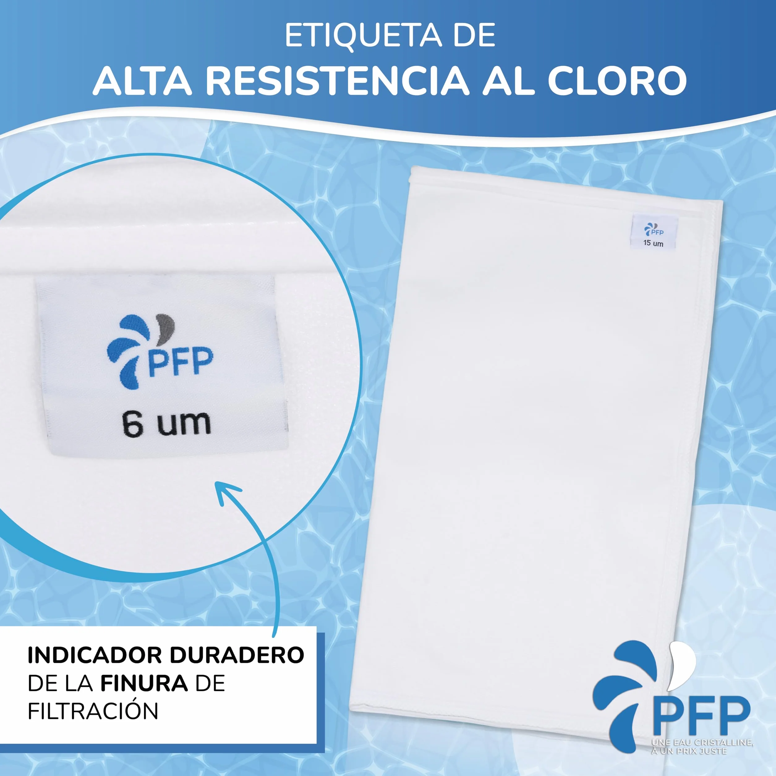 Bolsa filtrante para piscinas Desjoyaux 6 y 15 micras