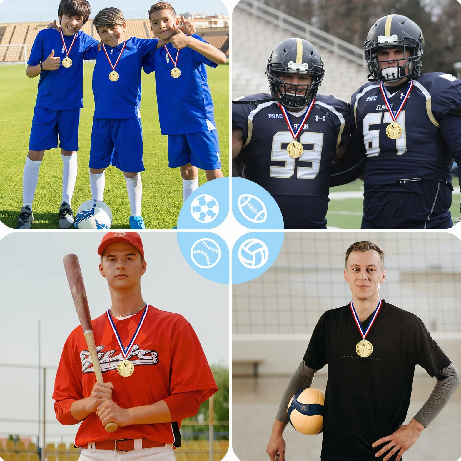 GeeRic 12 Piezas Medallas de Oro para Niños, Fiestas Infantiles y Premios Deportivos