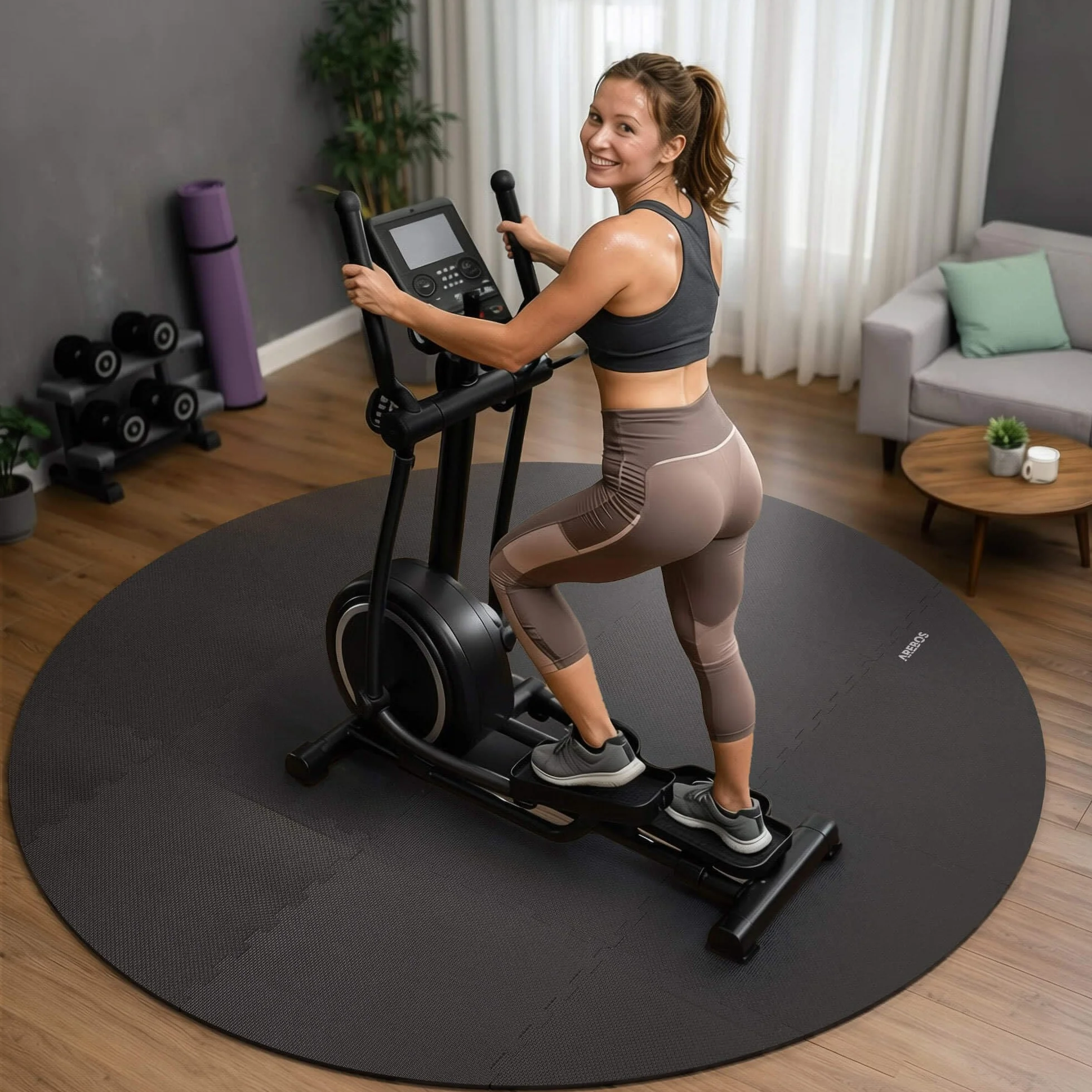 Arebos Esterilla Protectora Redonda Ø 200 cm para Piscina y SPA Base EVA Aislante Antideslizante