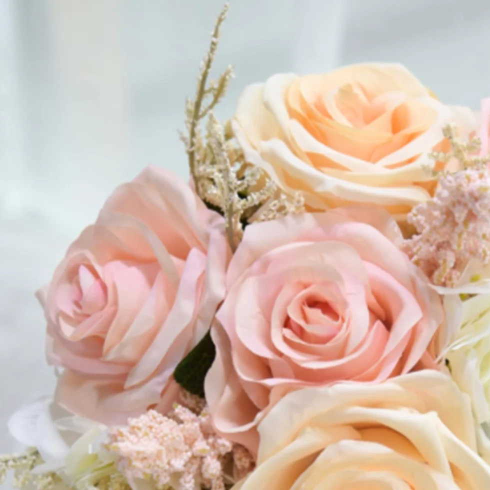 Ramo de Rosas Artificiales Hecho a Mano, Romántico, para Novia, Dama de Honor