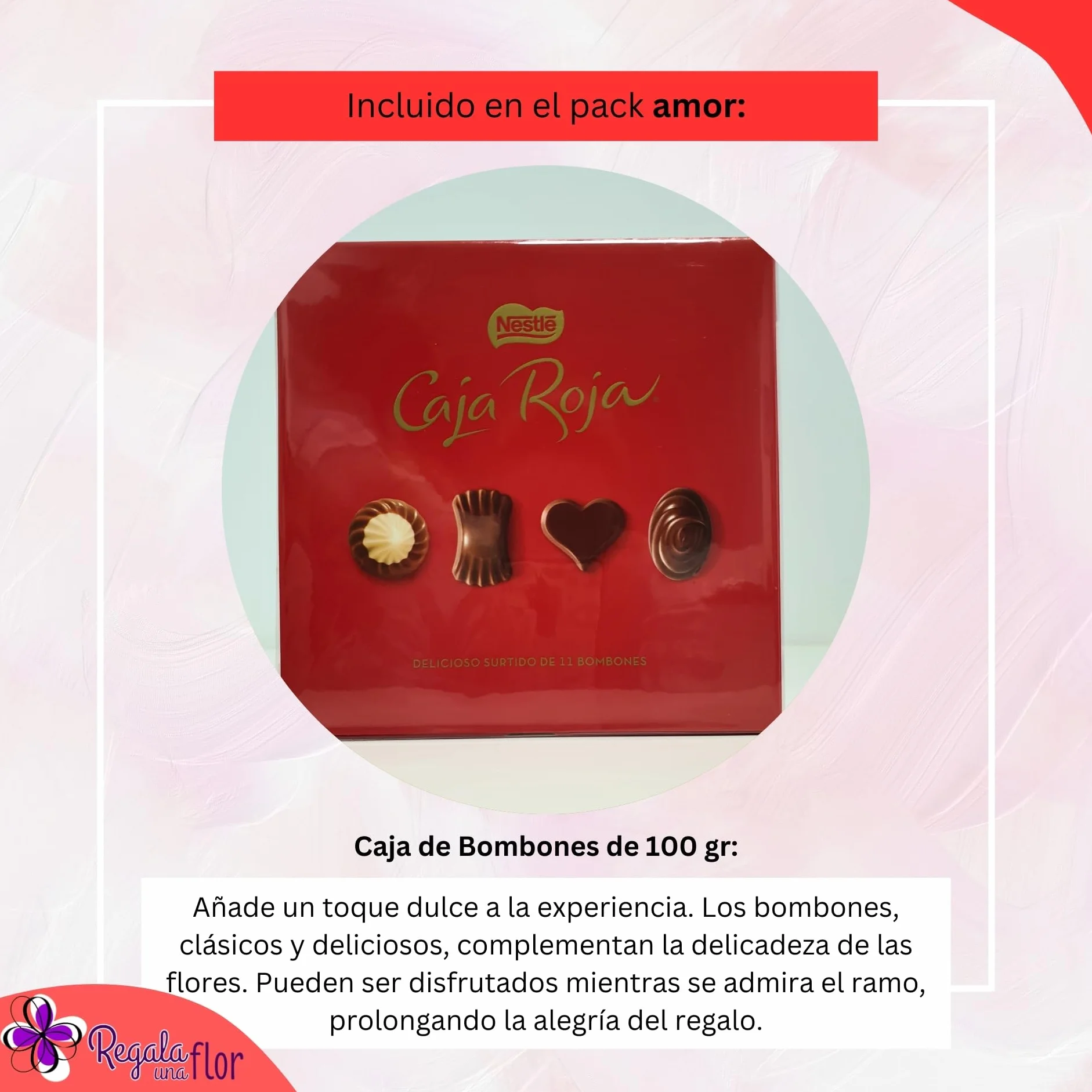 Ramo de 6 rosas naturales a domicilio con bombones y tarjeta