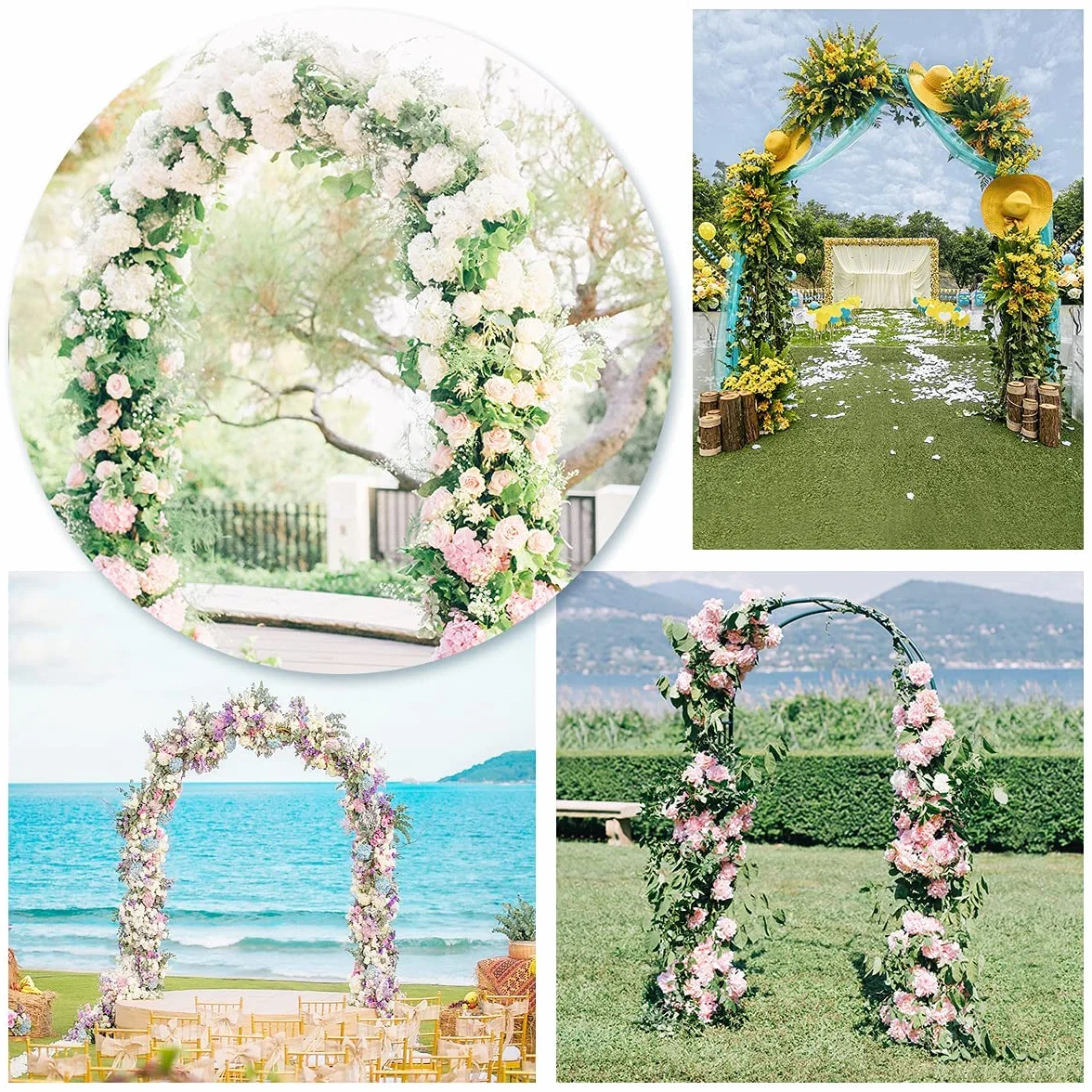 Arco de Rosas Trepadoras 230x188x35cm Metal Garden Arch Enrejado Pérgolas para Jardín Exterior Decoracion Negro