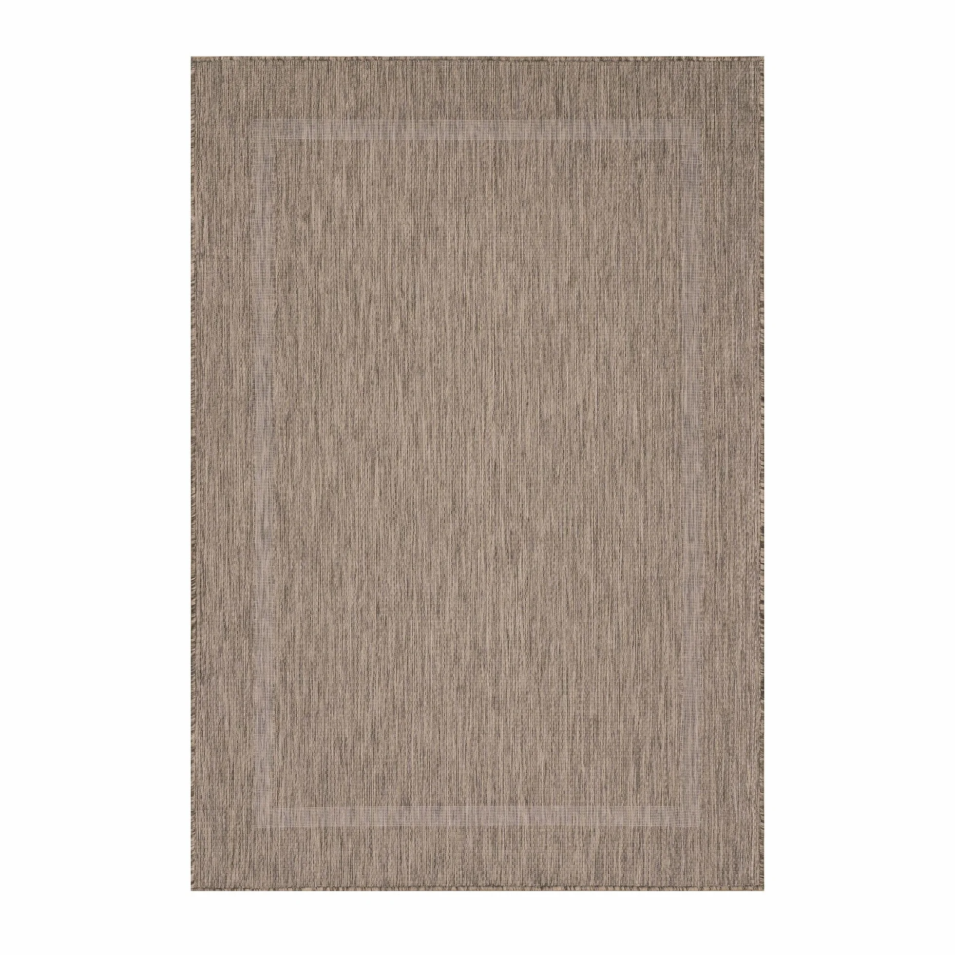 Alfombra Exterior Resistente a la Intemperie Impermeable 200x300 Marrón - Alfombra de Cocina de Tejido Plano para Balcón Terraza Jardín