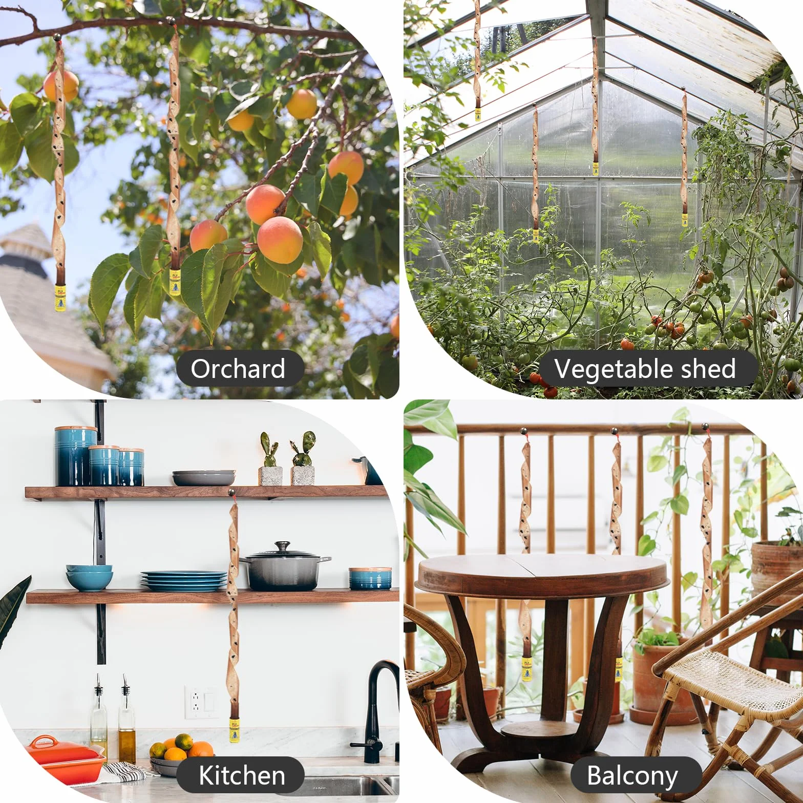 WD&CD 22 Pcs Papel Fly Catcher, Rollos Atrapa Moscas Frutas Pegajoso, Adhesivo Trampa Moscas Fruta Control Mosquitos Insectos Voladores Amarillo